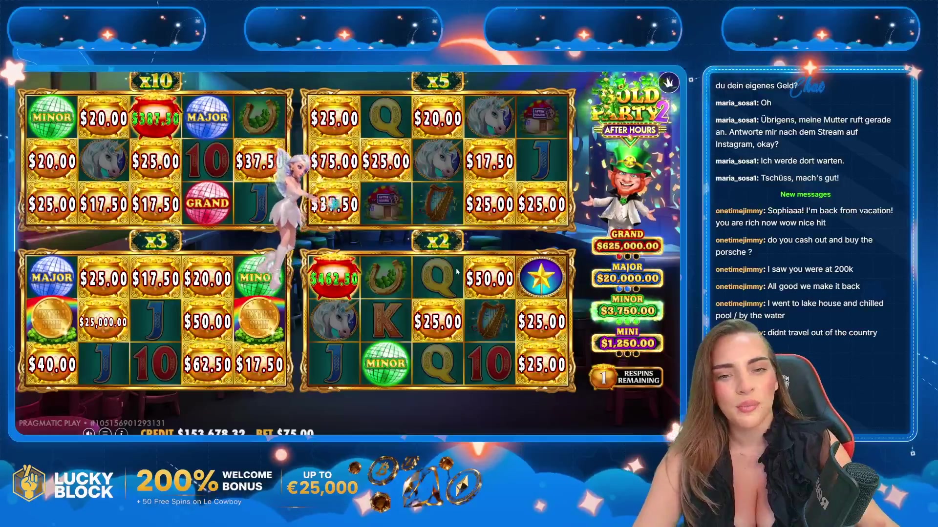 Gold Party 2 After Hours: $30,870.00 win (411.65x)