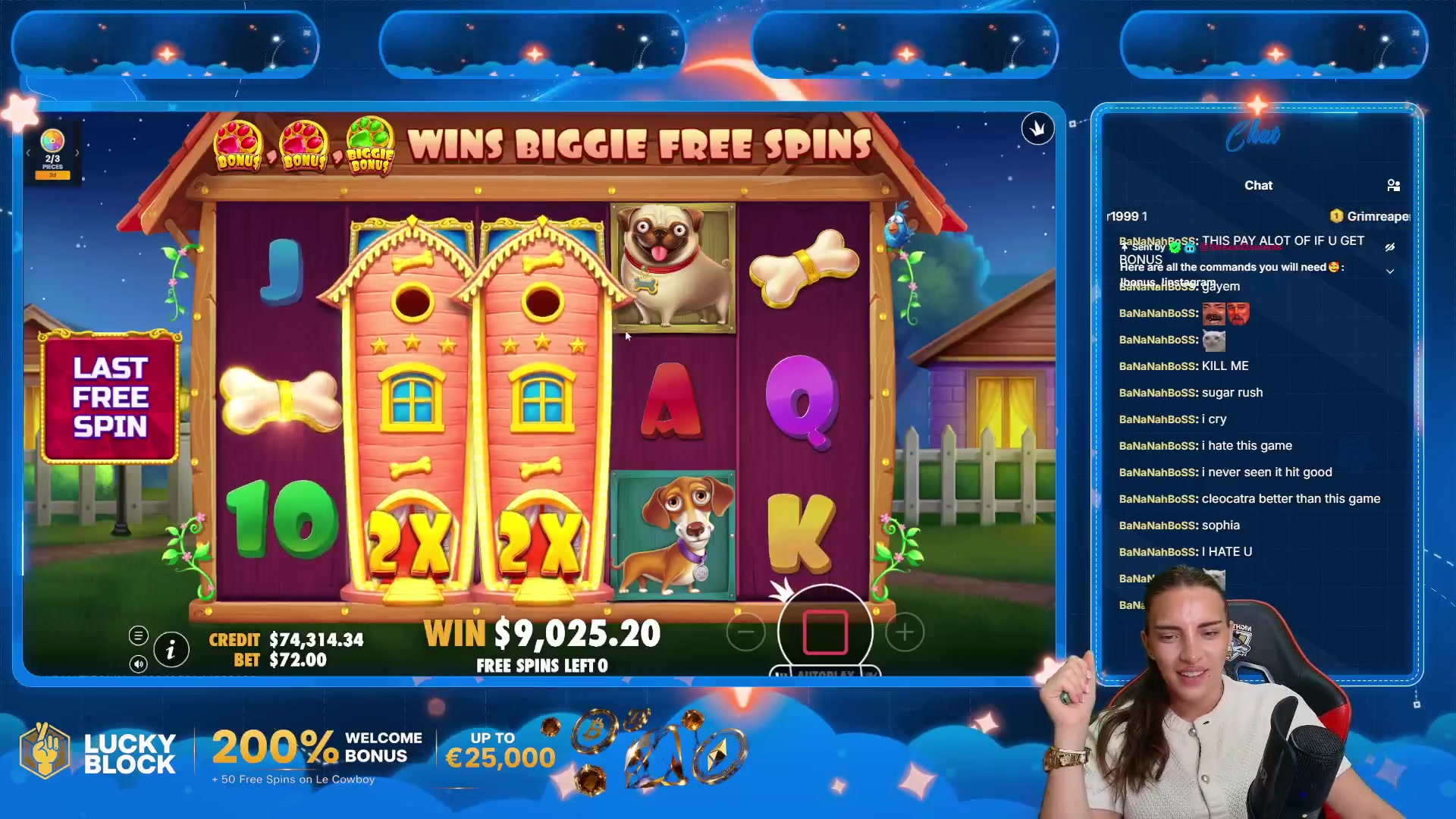 The Big Dog House: $9,615.60 win (133.55x)