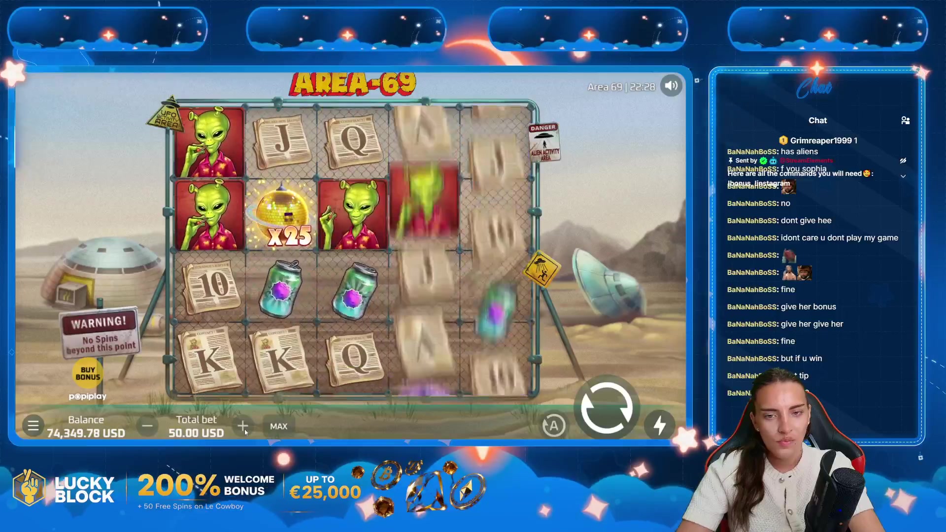 Area 69: $7,500.00 win (149.95x)