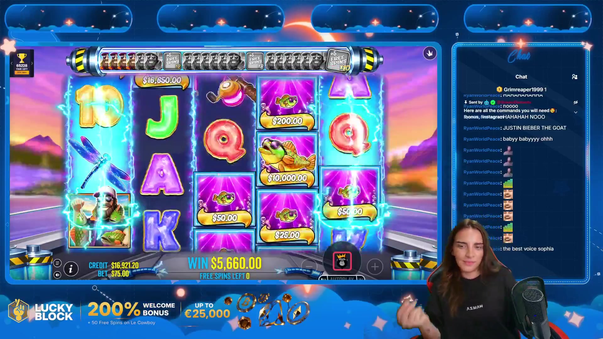 Big Bass Blast: $5,860.00 win (78.12x)