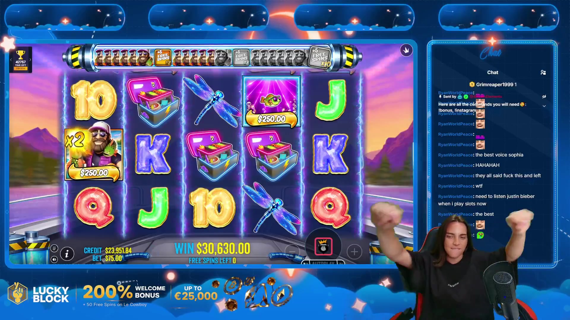 Big Bass Blast: $31,130.00 win (415.09x)