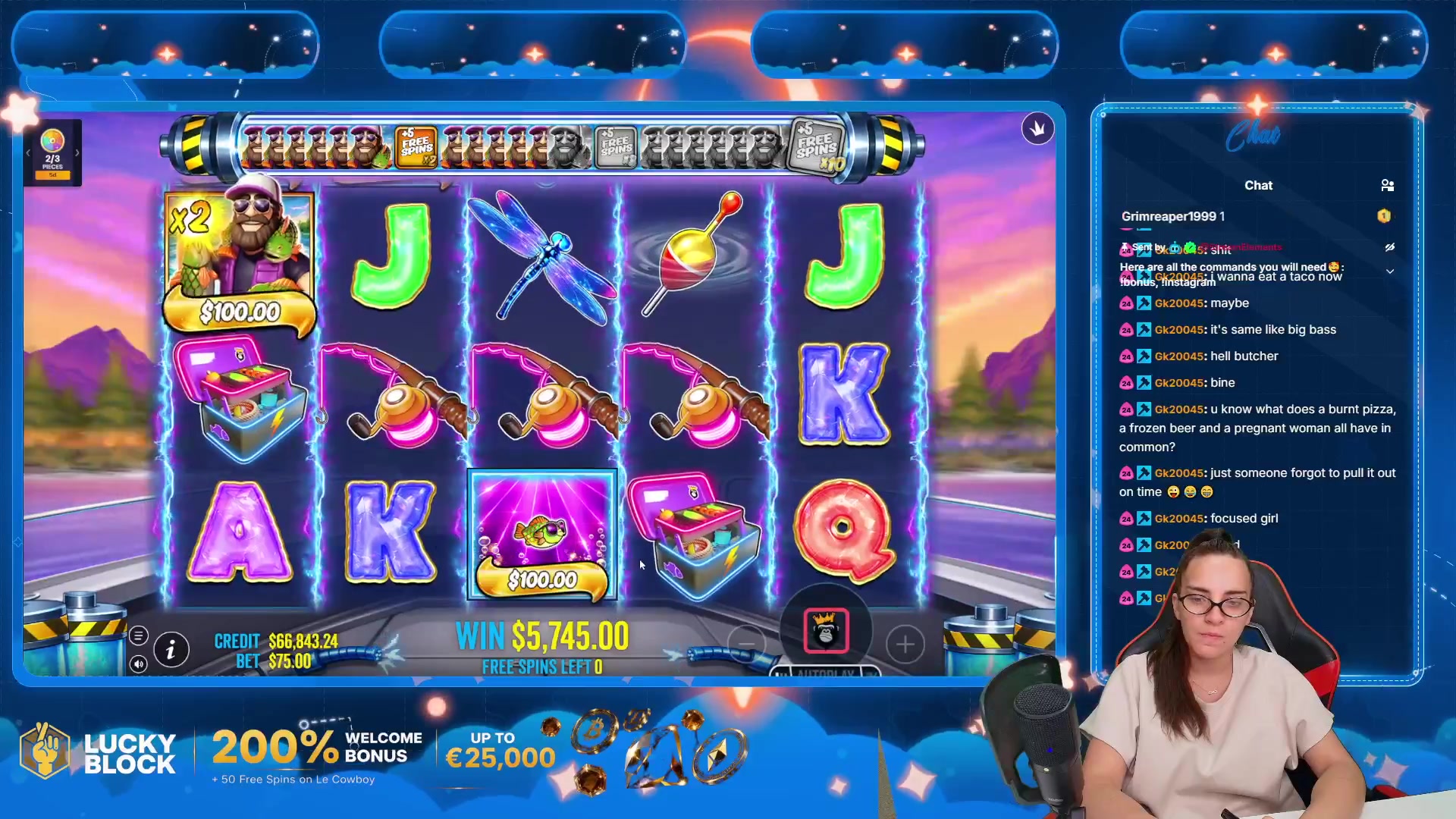 Big Bass Blast: $5,945.00 win (79.29x)