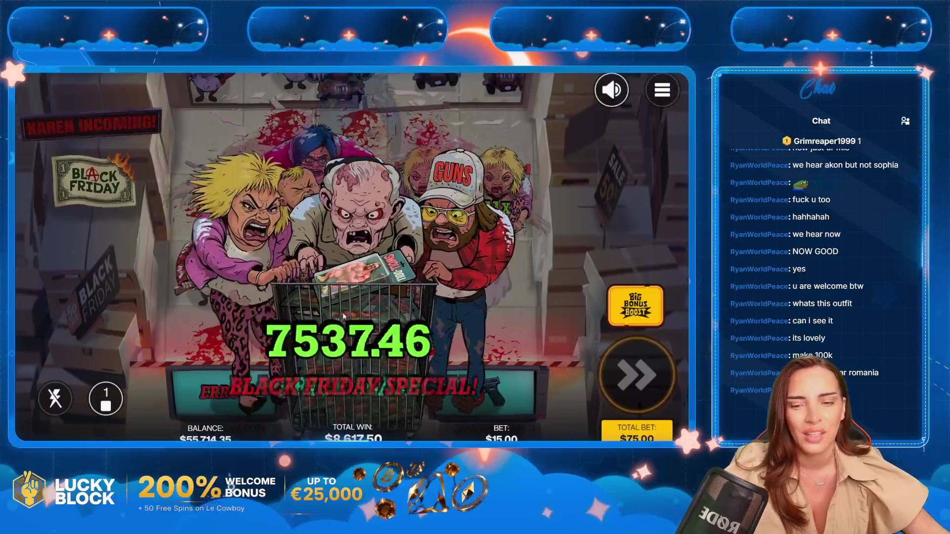 Black Friday: $8,625.00 win (114.99x)