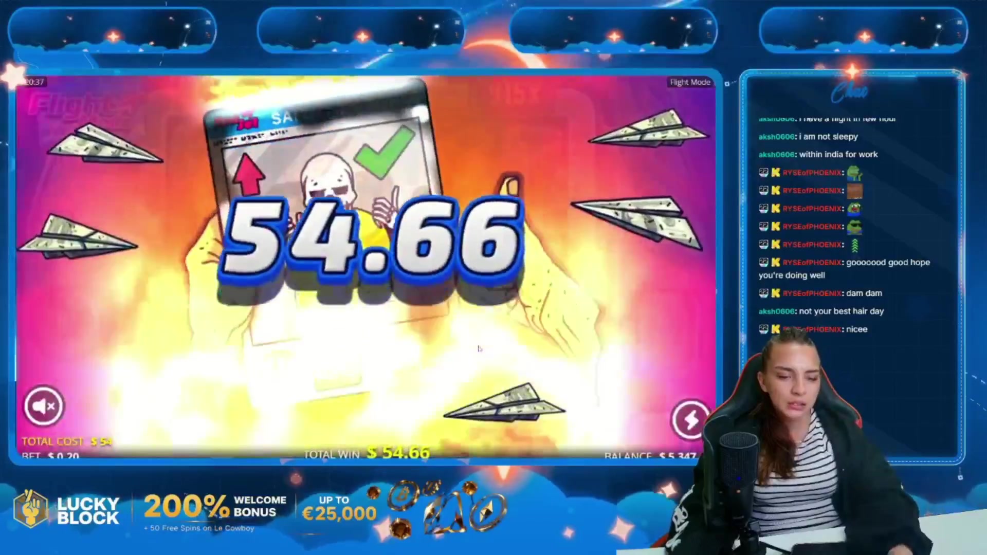 Flight Mode: $1,010.20 win (18.71x)