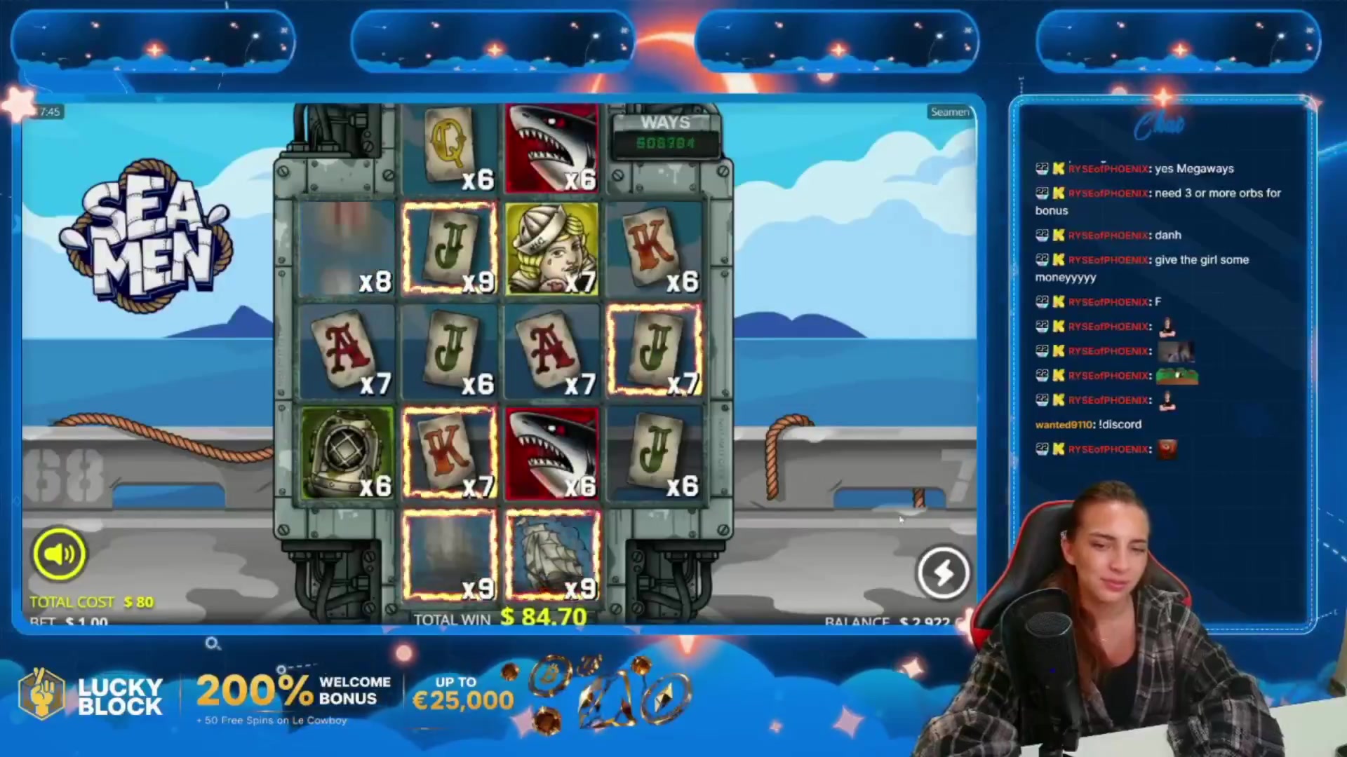 Seamen: $2,875.25 win (35.95x)