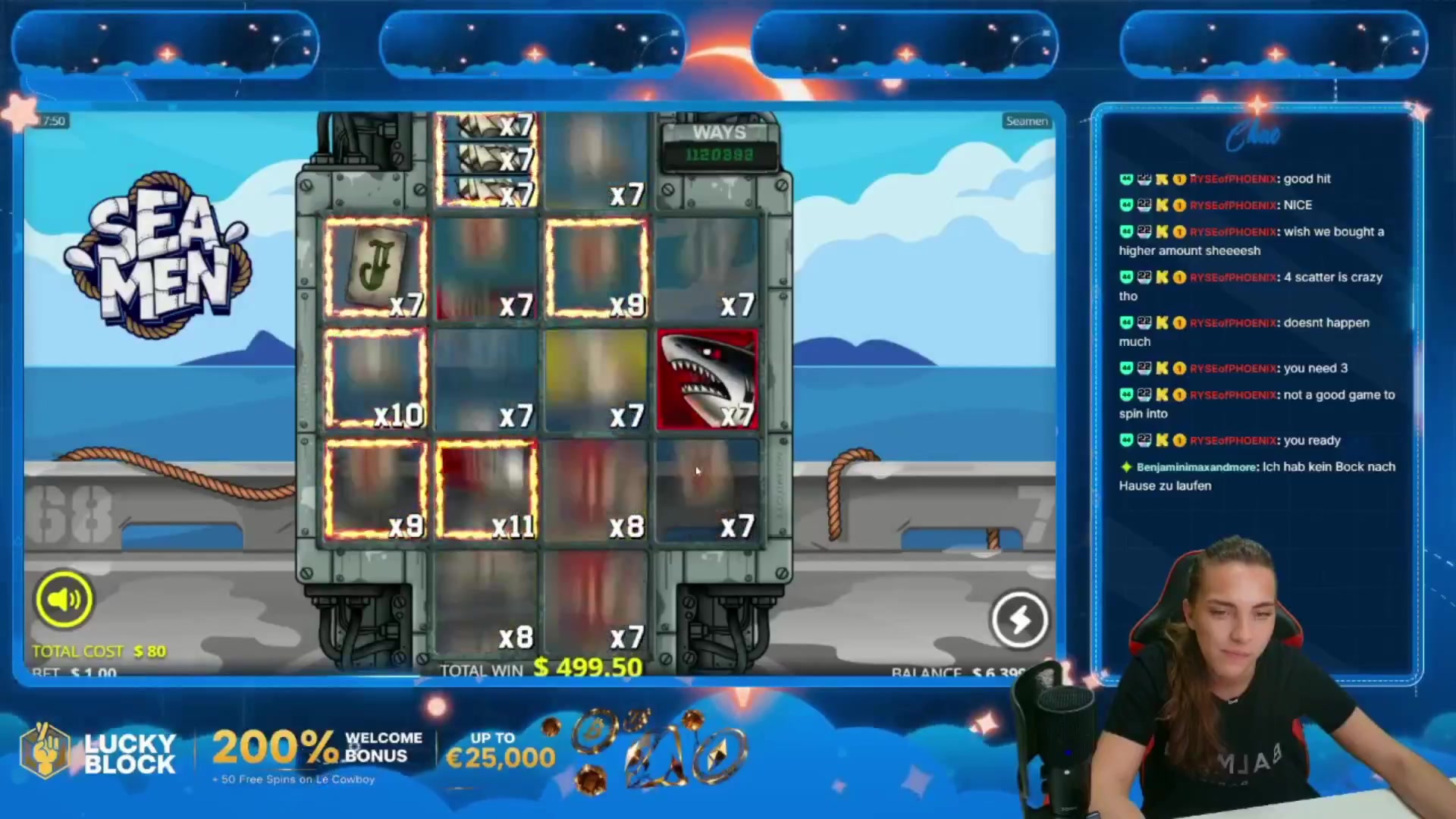 Seamen: $2,013.00 win (25.17x)