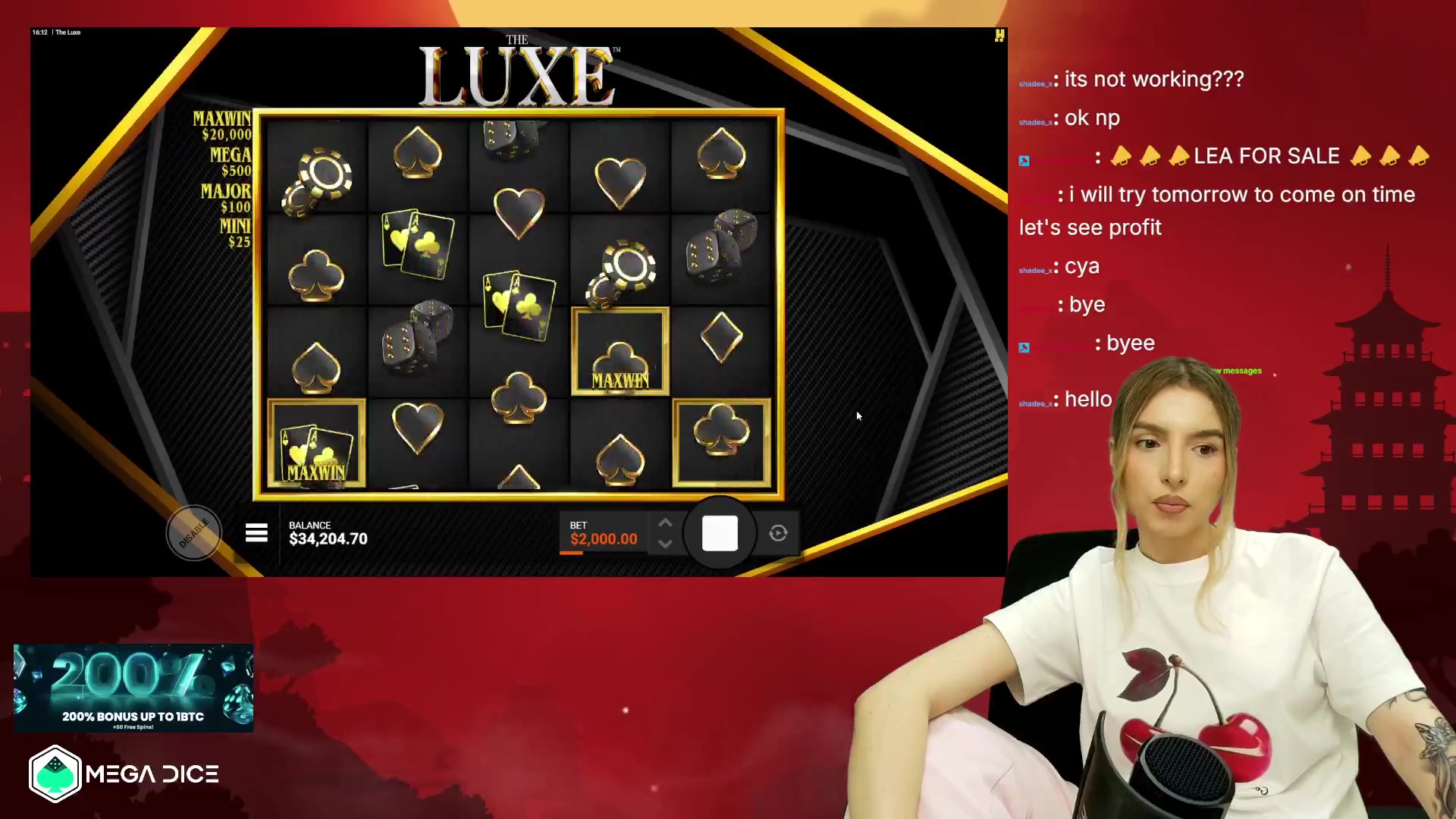 The Luxe: $20,000.00 win (10x)