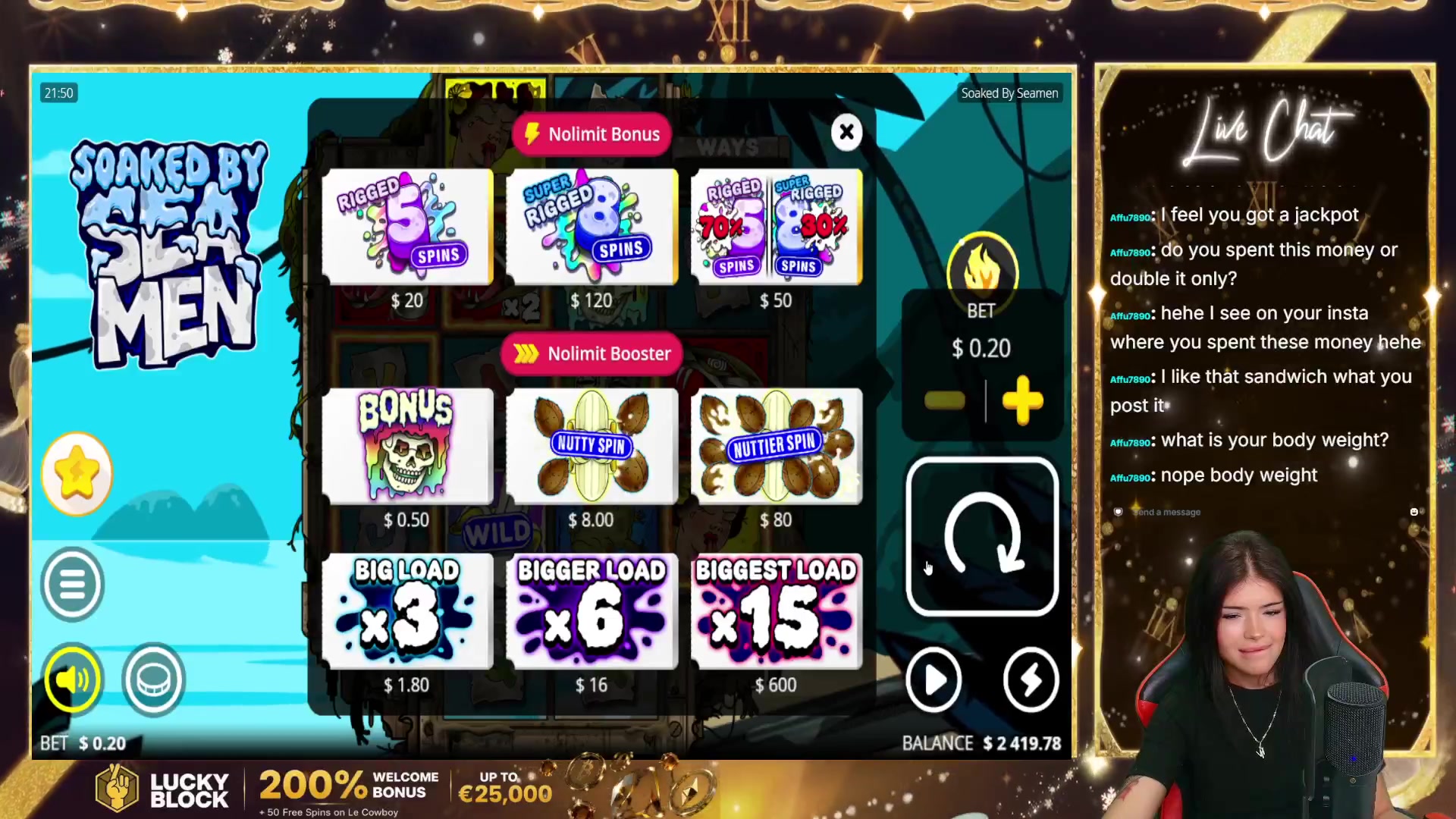 Soaked by Seamen: $6,000.00 win (10x)