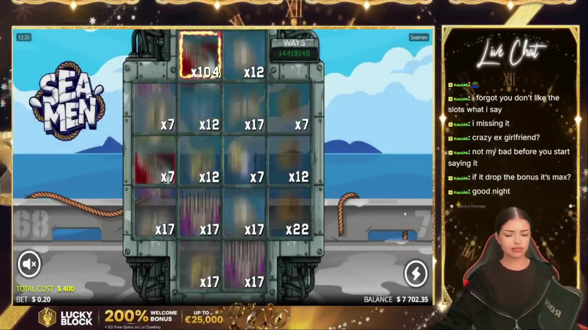 Seamen: $4,000.00 win (10x)