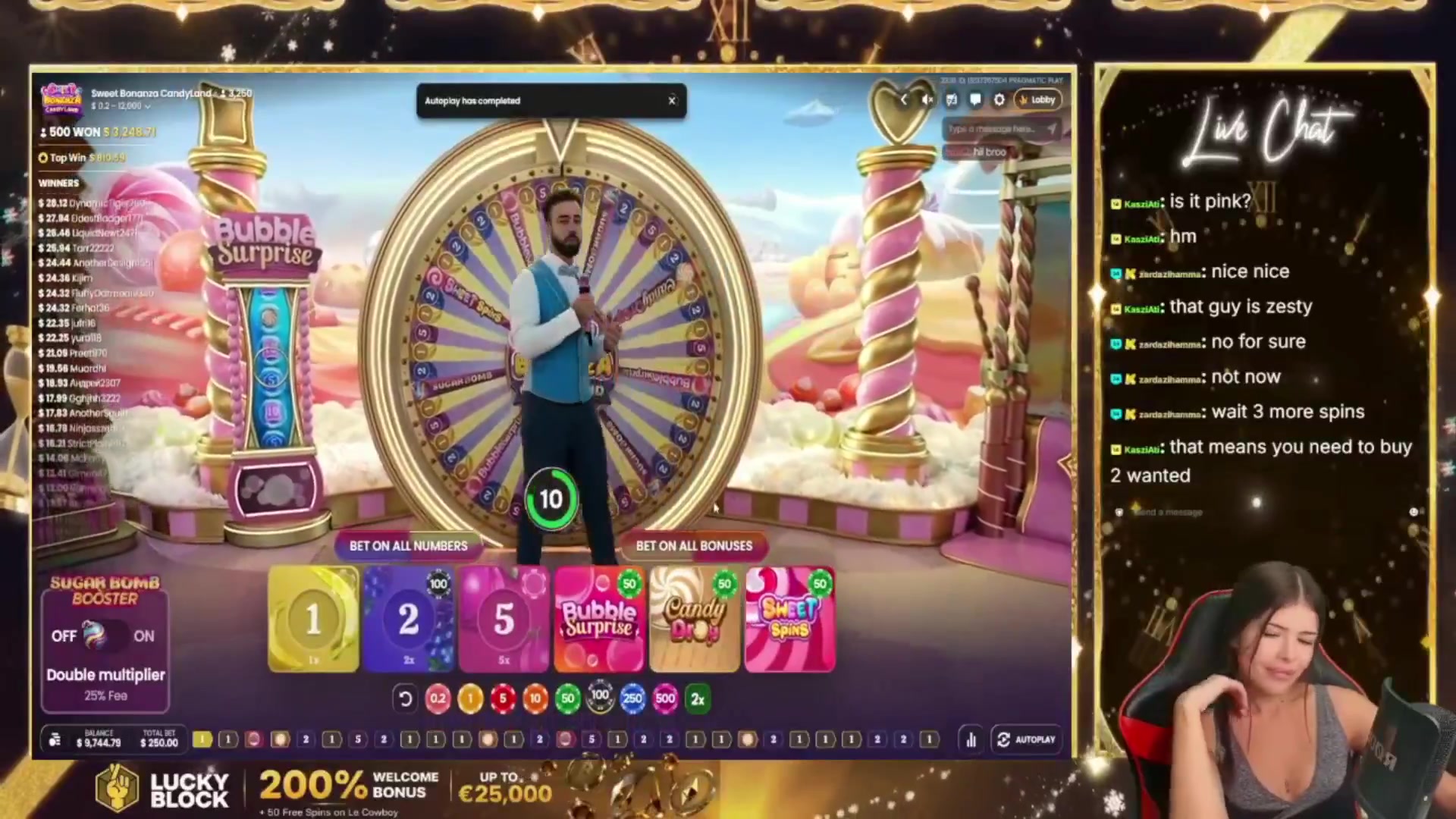 Sweet Bonanza CandyLand: $2,050.00 win (8.2x)