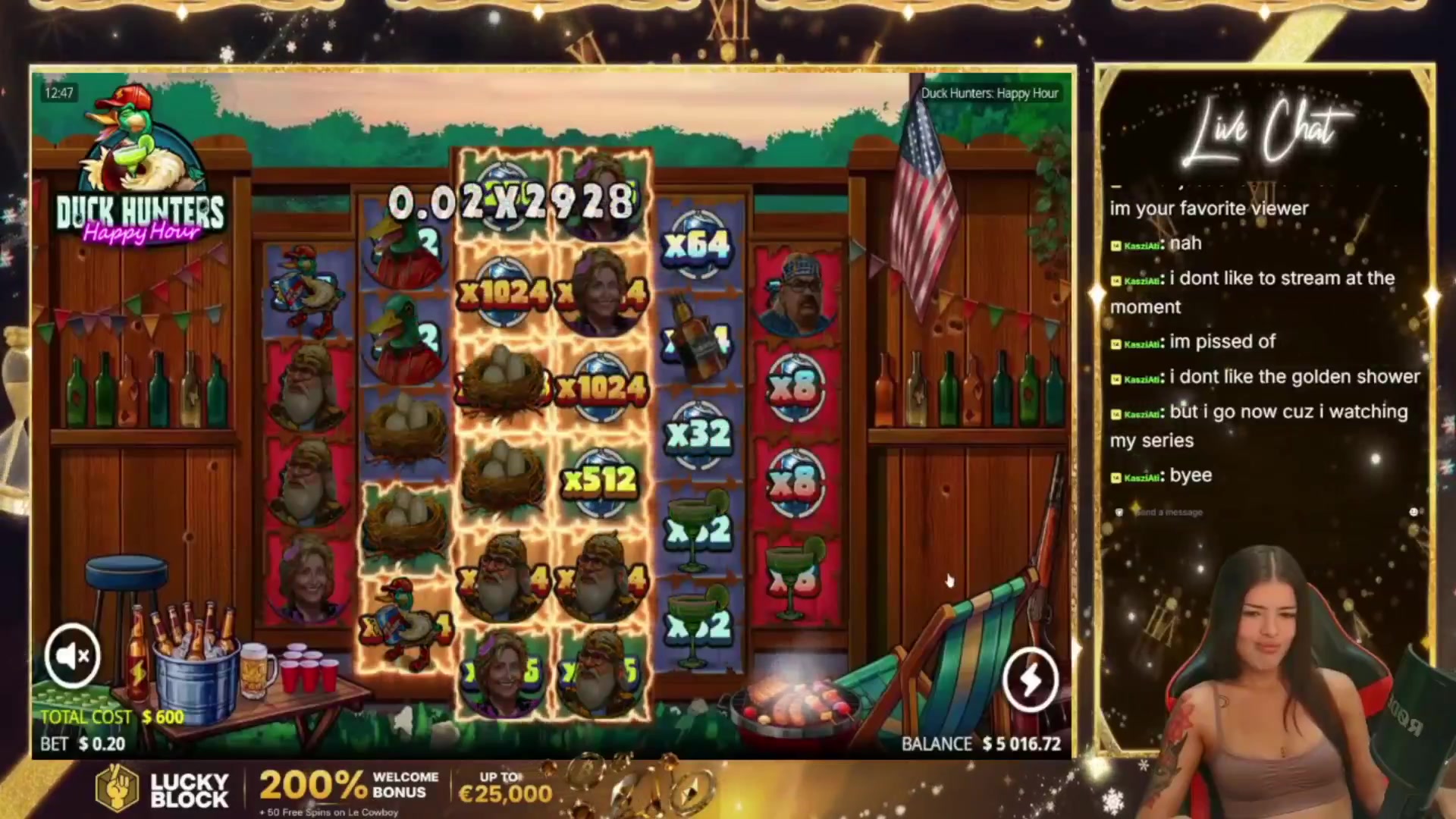 Duck Hunters: Happy Hour: $5,068.80 win (8.45x)