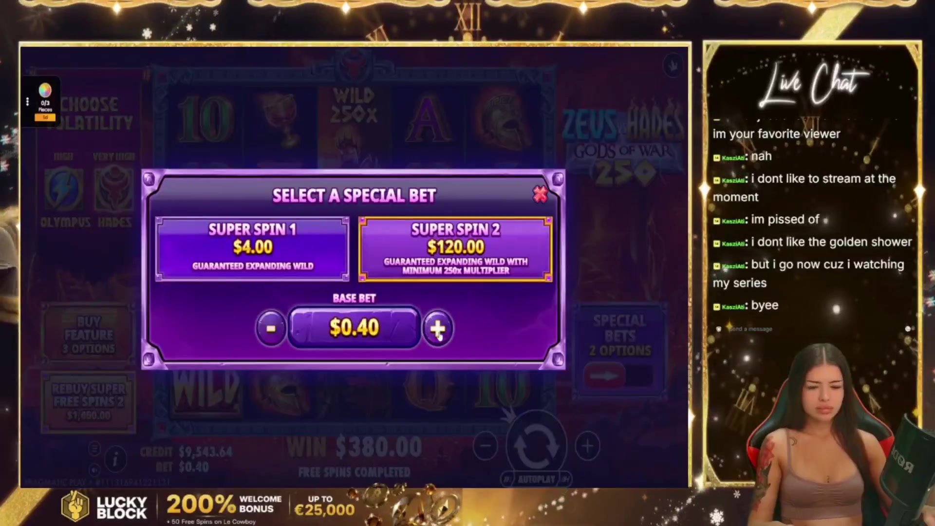 Zeus vs Hades - Gods of War 250: $789.00 win (8.77x)
