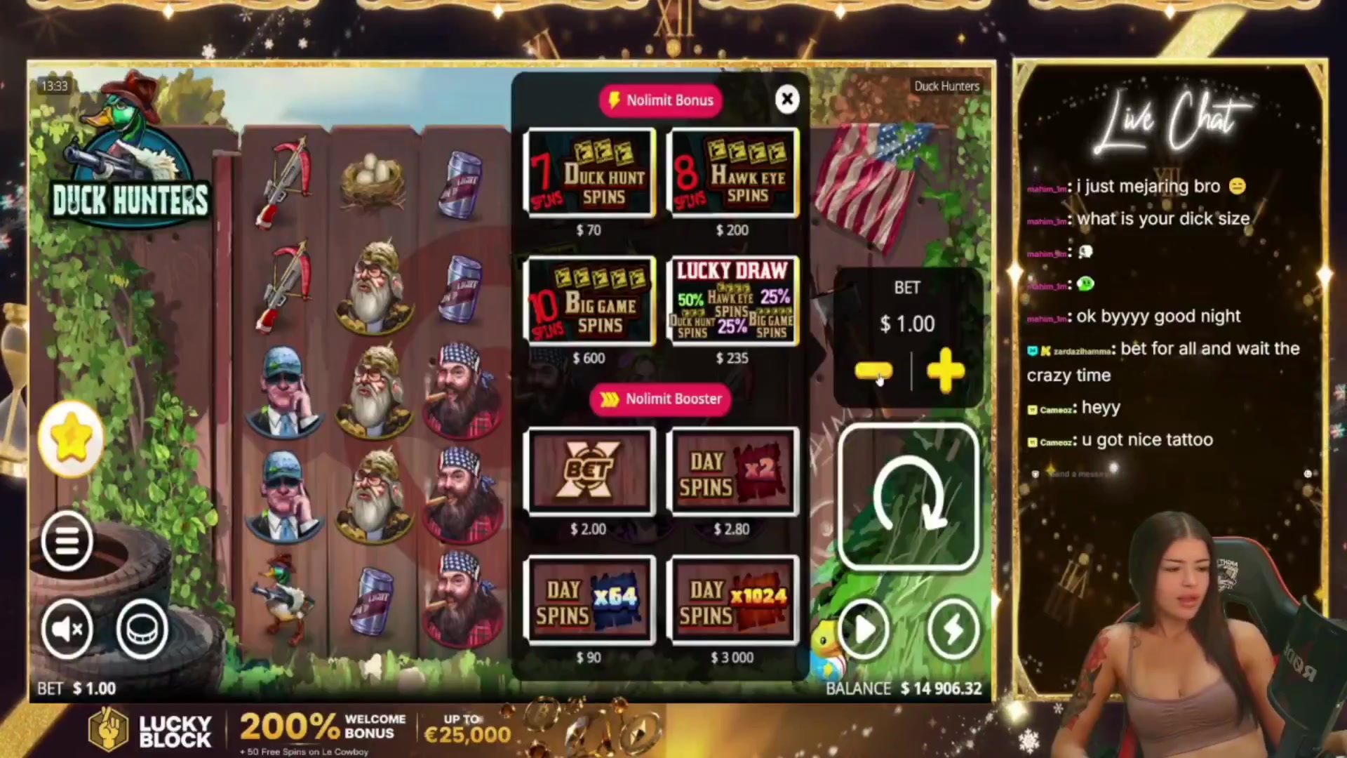 Duck Hunters: $6,000.00 win (10x)