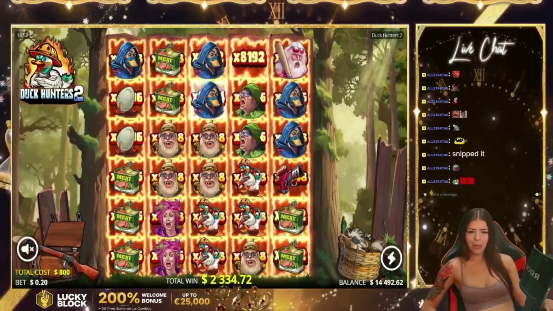 Duck Hunters 2: $6,389.76 win (7.99x)