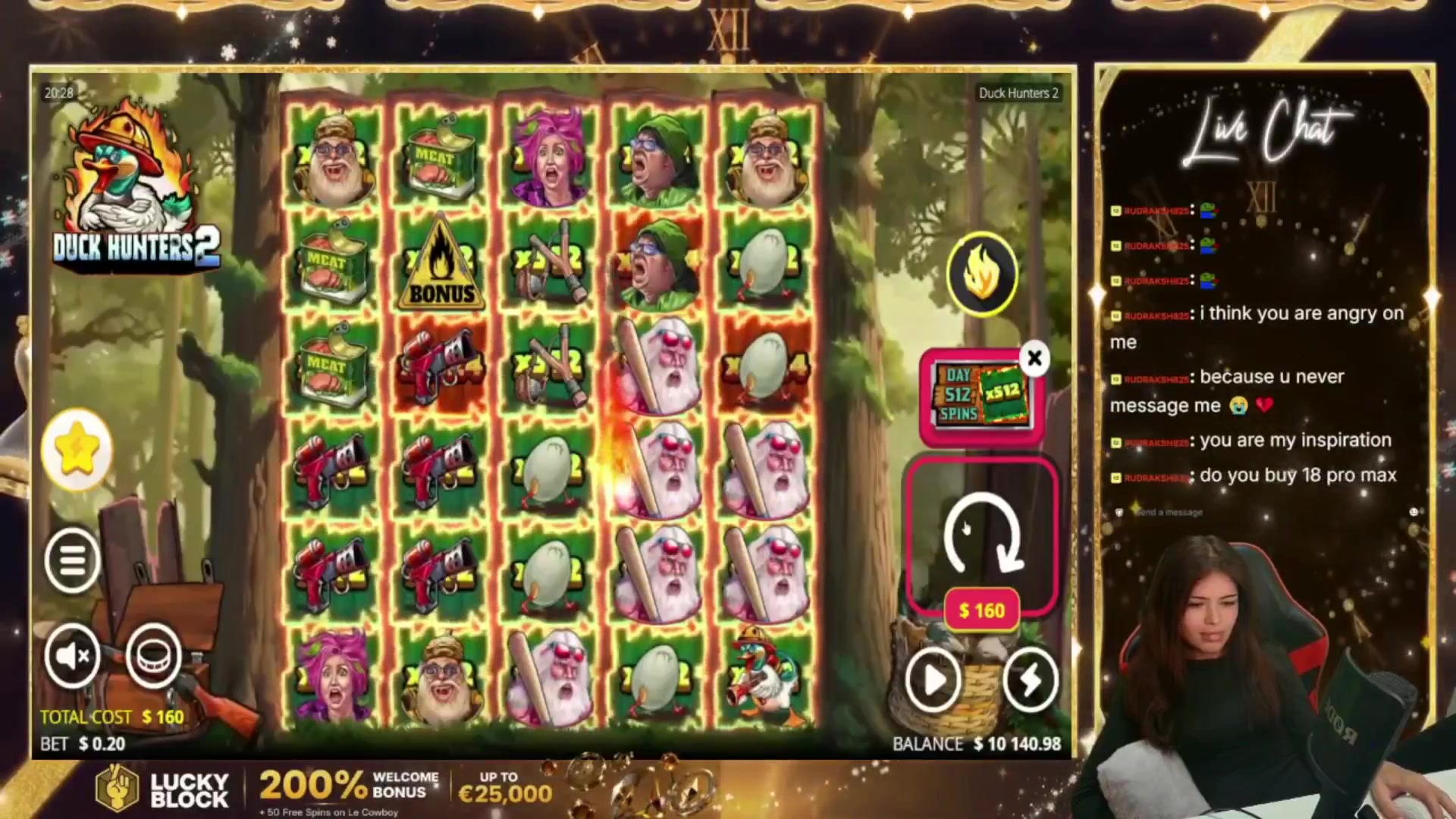 Duck Hunters 2: $1,111.04 win (6.94x)
