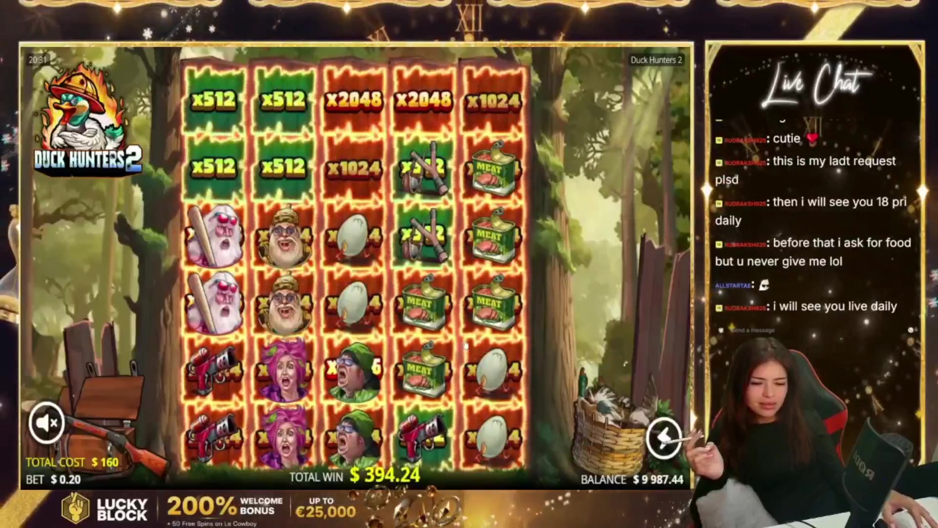 Duck Hunters 2: $1,679.36 win (10.5x)