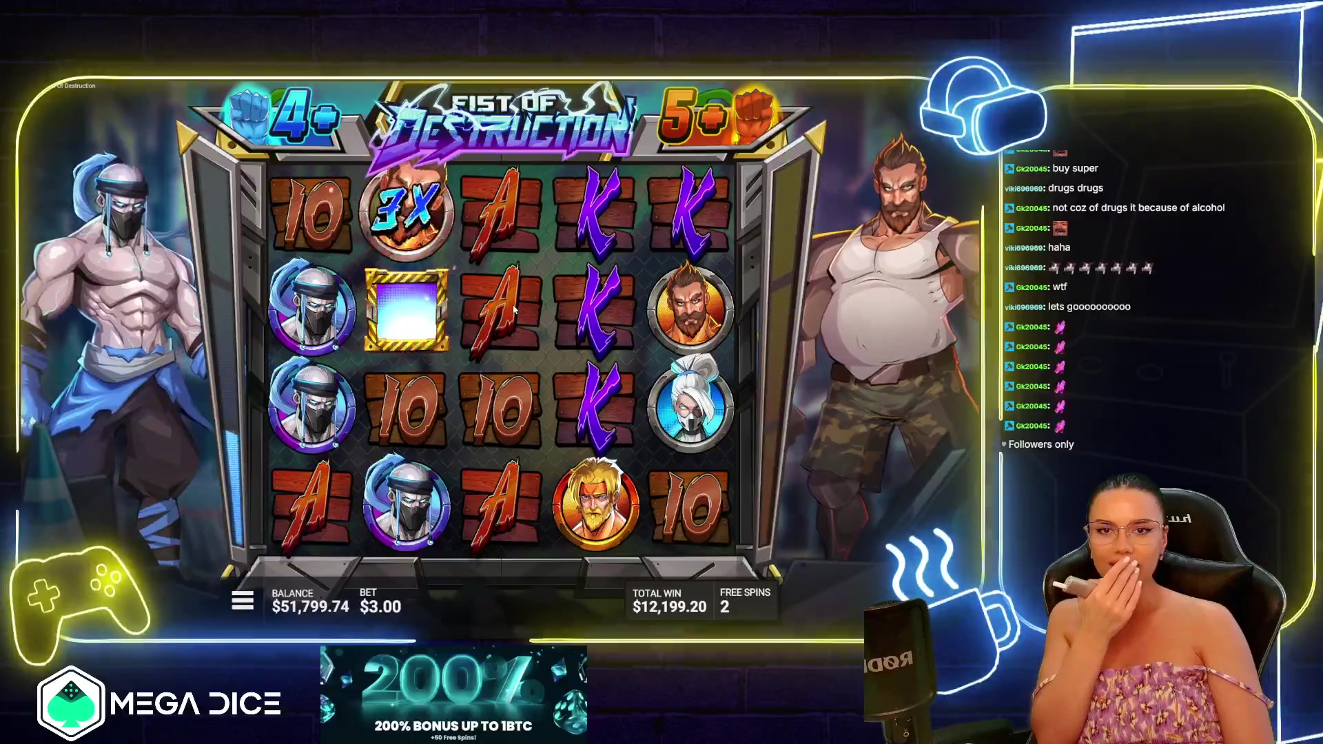 Fist of Destruction: $12,200.10 win (16.26x)