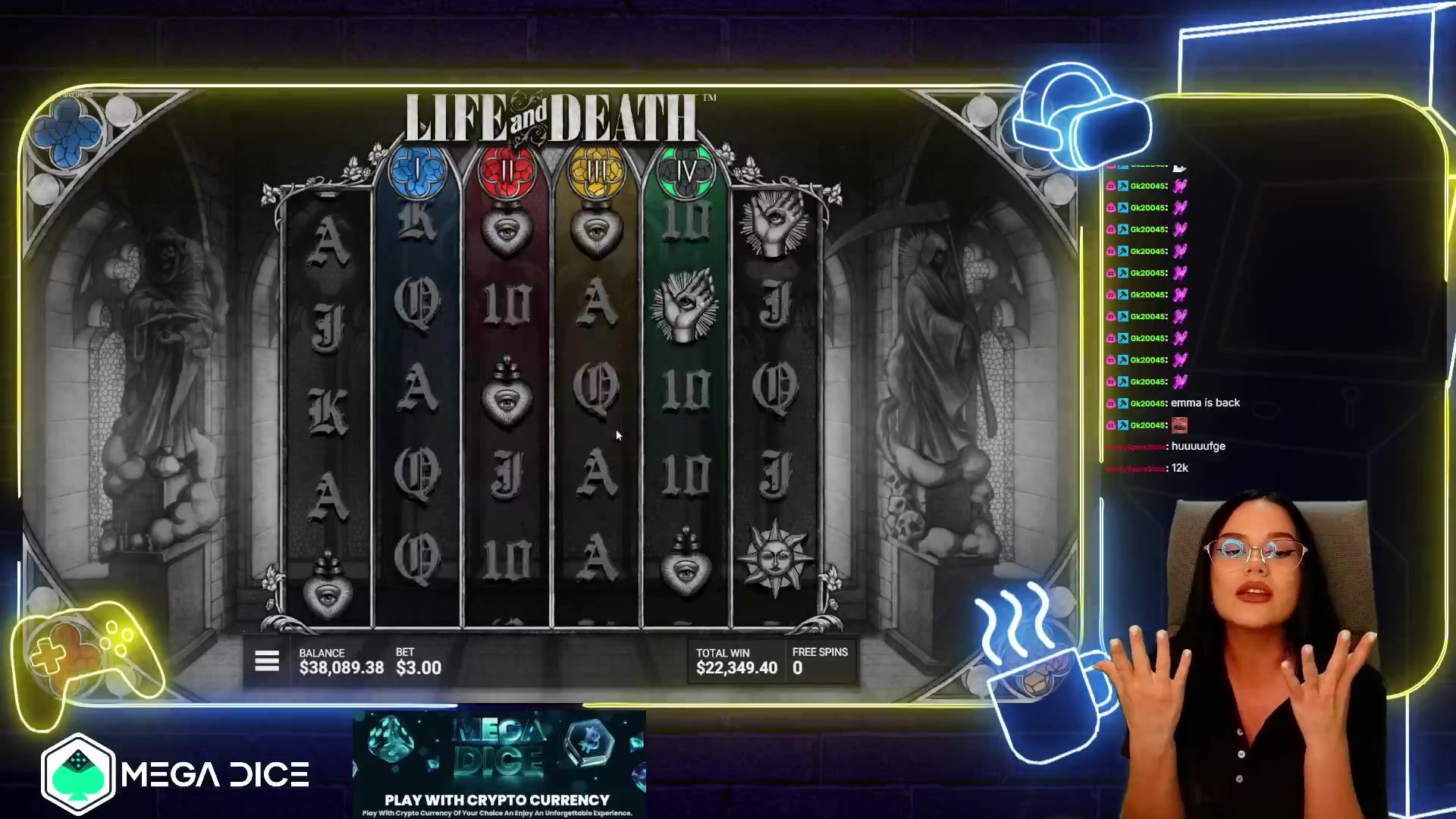 Life and Death: $22,349.40 win (37.25x)