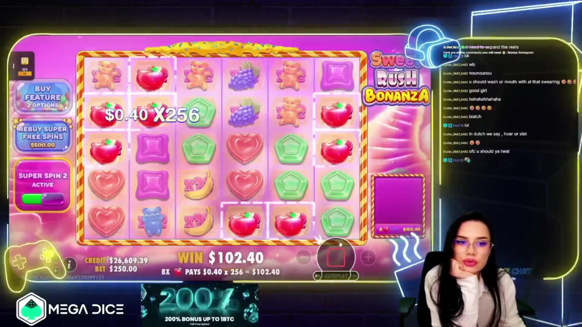 Sweet Rush Bonanza: $5,000.00 win (20x)