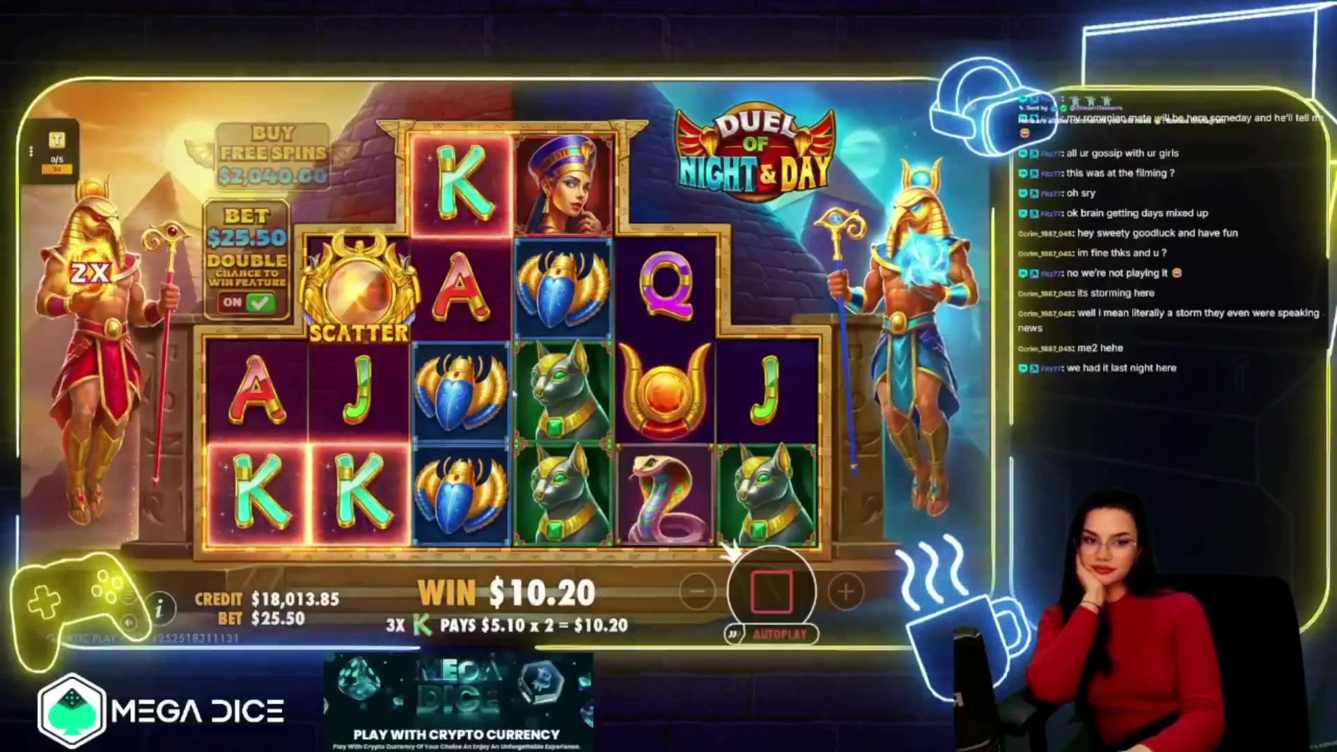 Duel of Night & Day: $1,118.60 win (43.87x)