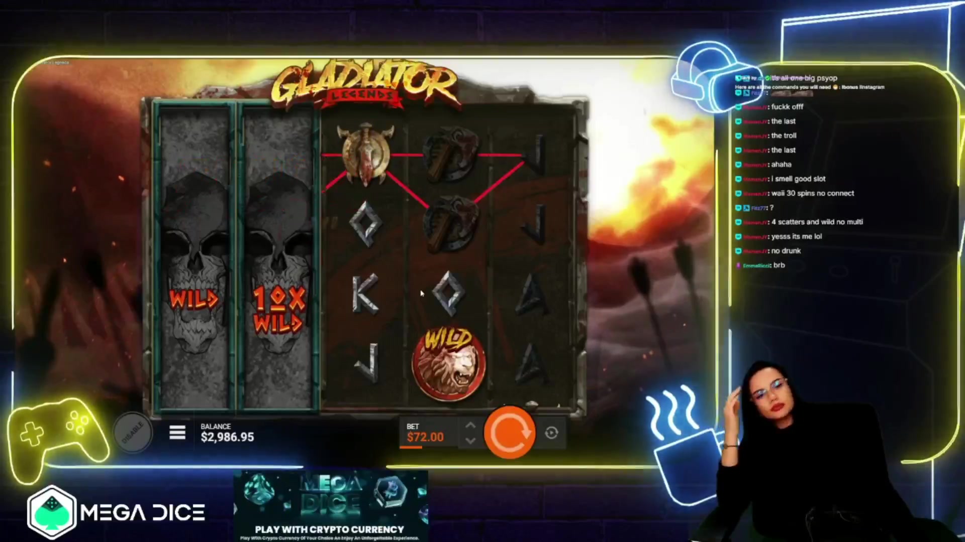 Gladiator Legends: $621.00 win (8.62x)