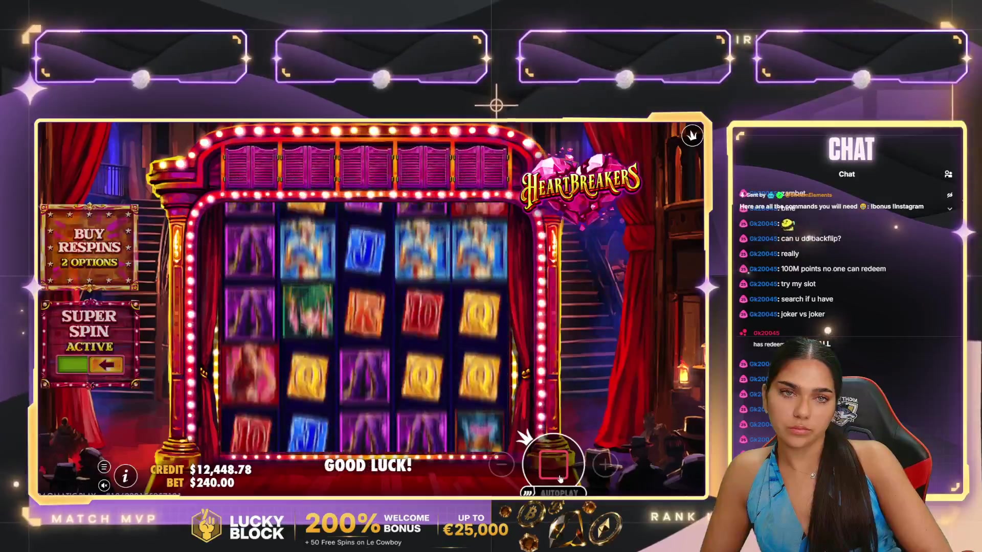 Heartbreakers: $8,280.00 win (34.51x)