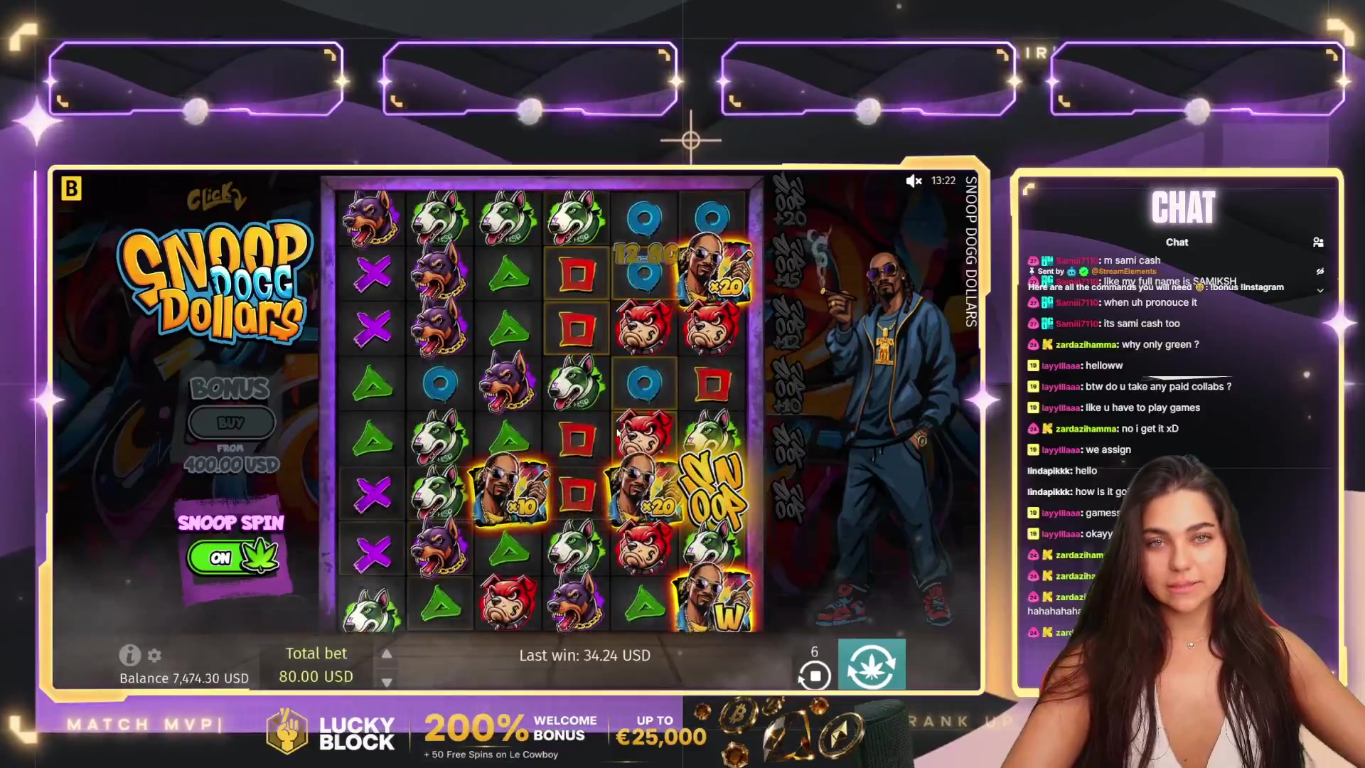 Snoop Dogg Dollars: $5,916.32 win (73.95x)