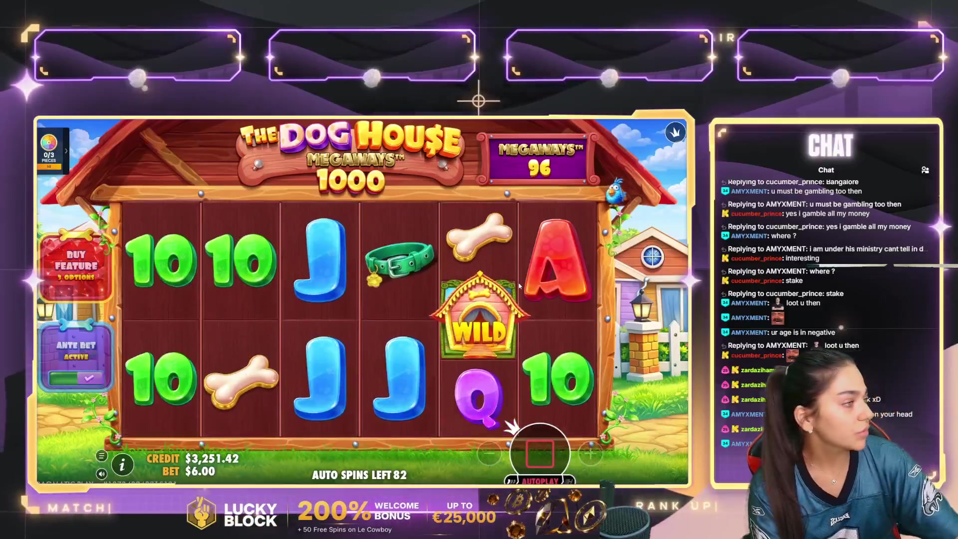 The Dog House Megaways 1000: $10,500.00 win (105.02x)