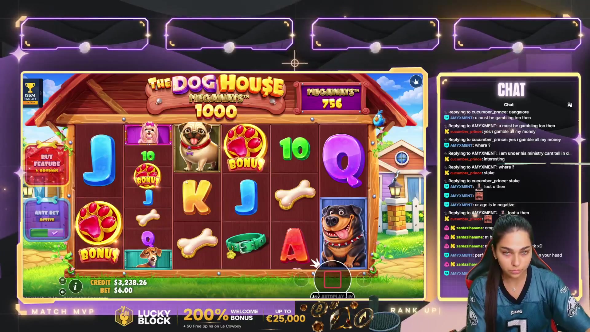 The Dog House Megaways 1000: $6,400.00 win (5.33x)