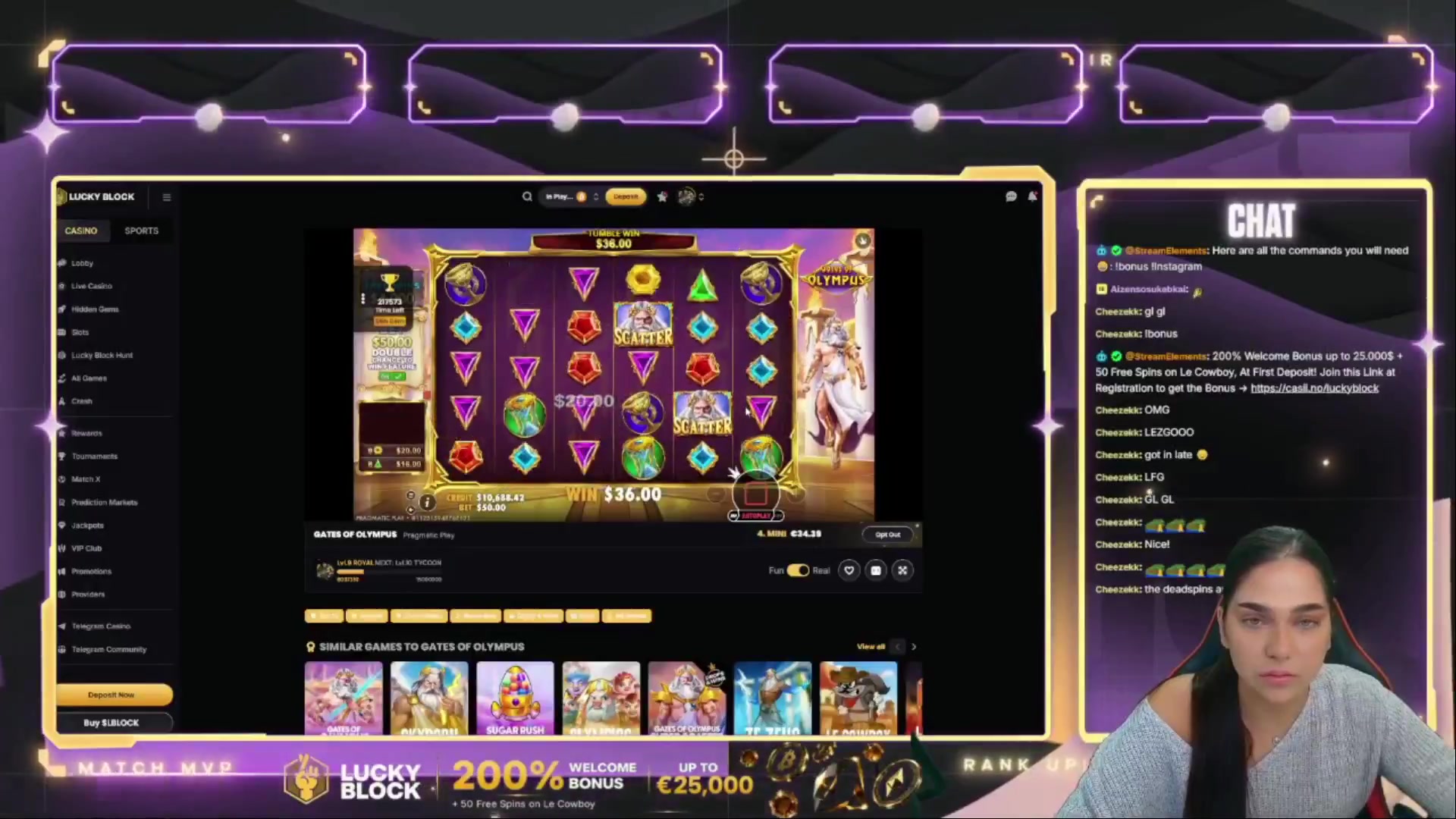 Gates of Olympus: $1,908.00 win (38.16x)