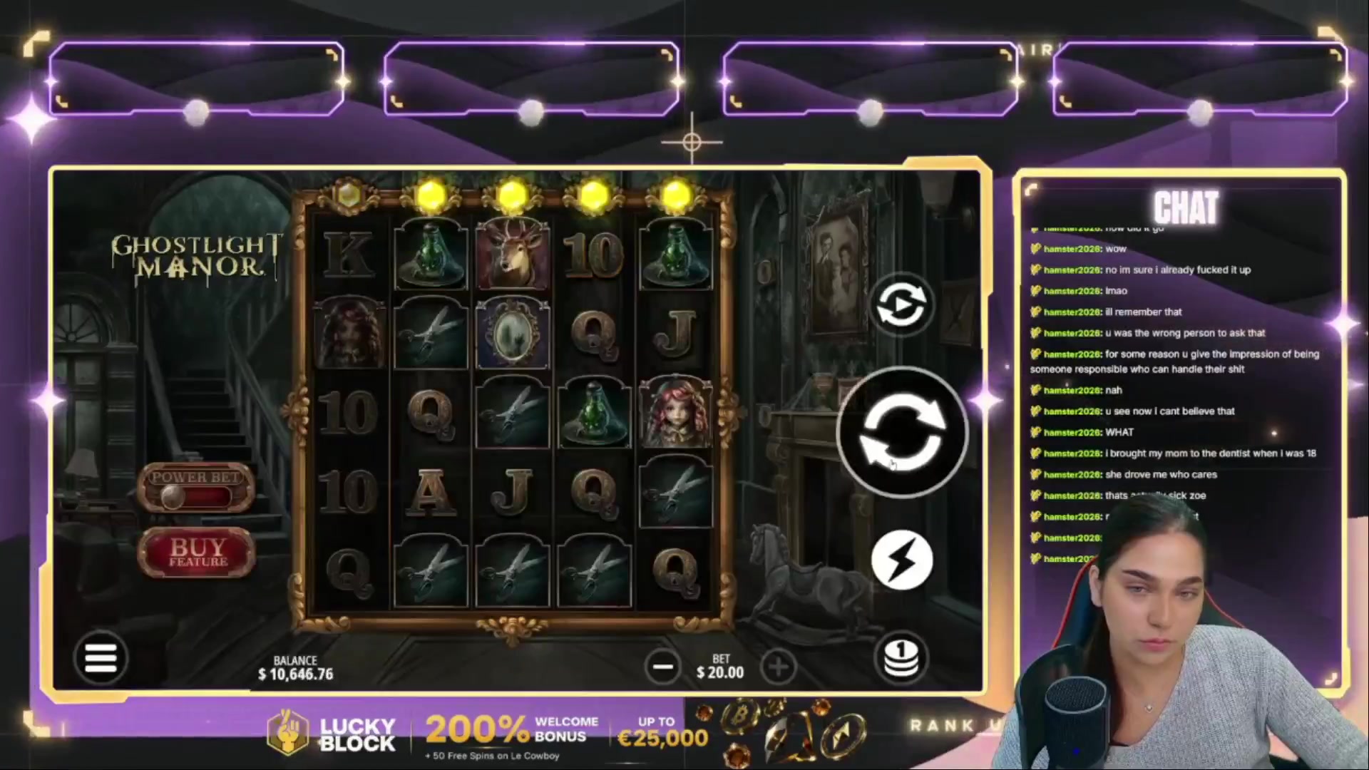 Ghostlight Manor: $3,080.00 win (154.01x)