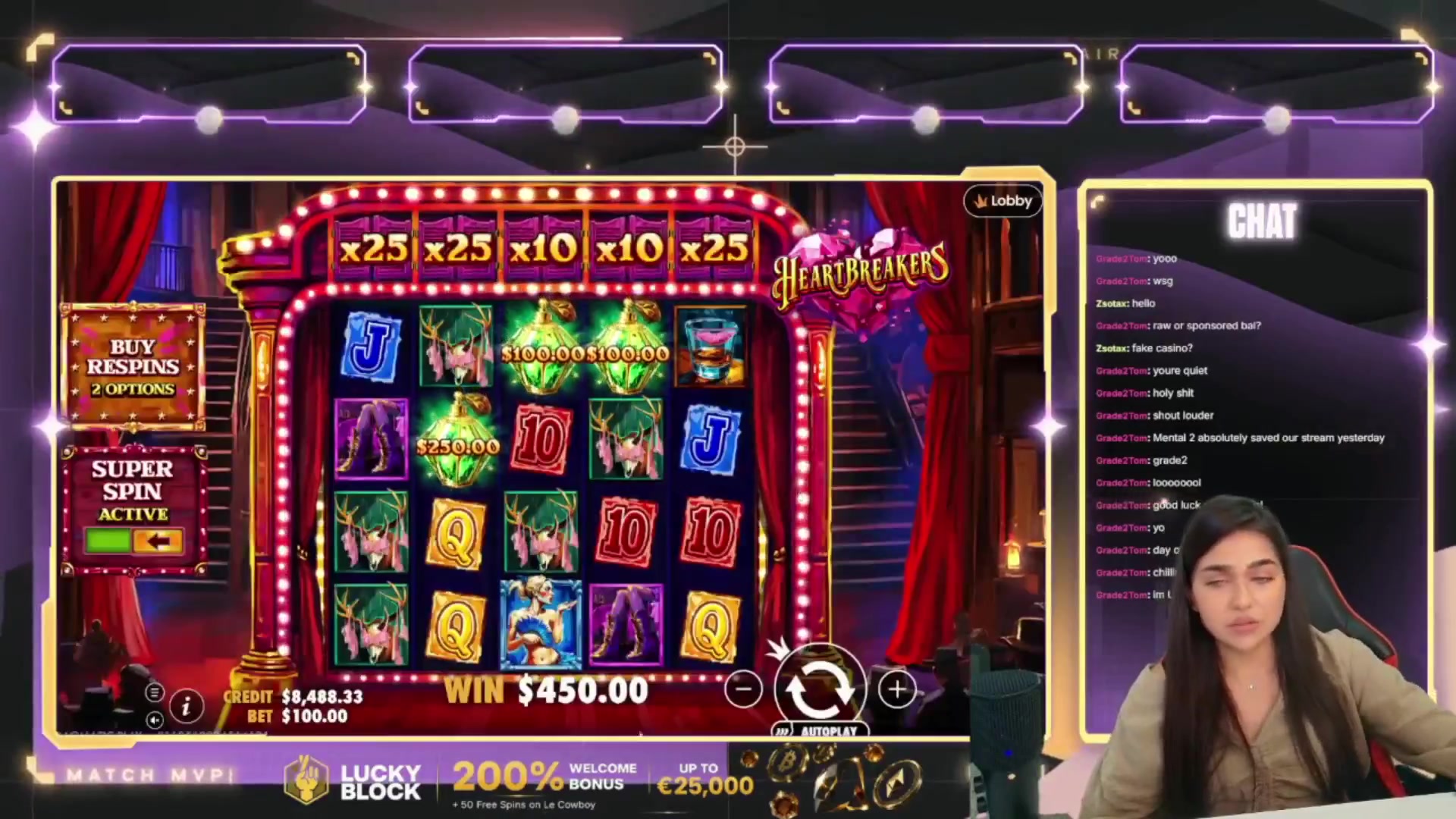 Heartbreakers: $50,000.00 win (500.08x)