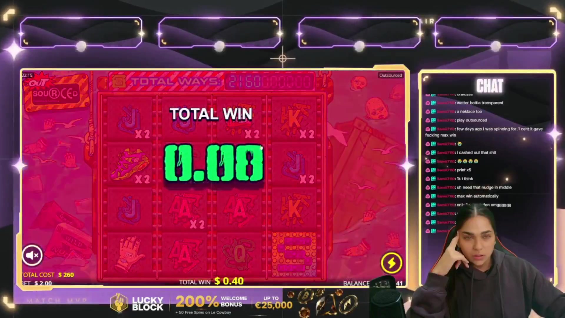 Outsourced: $5,000.00 win (55.55x)