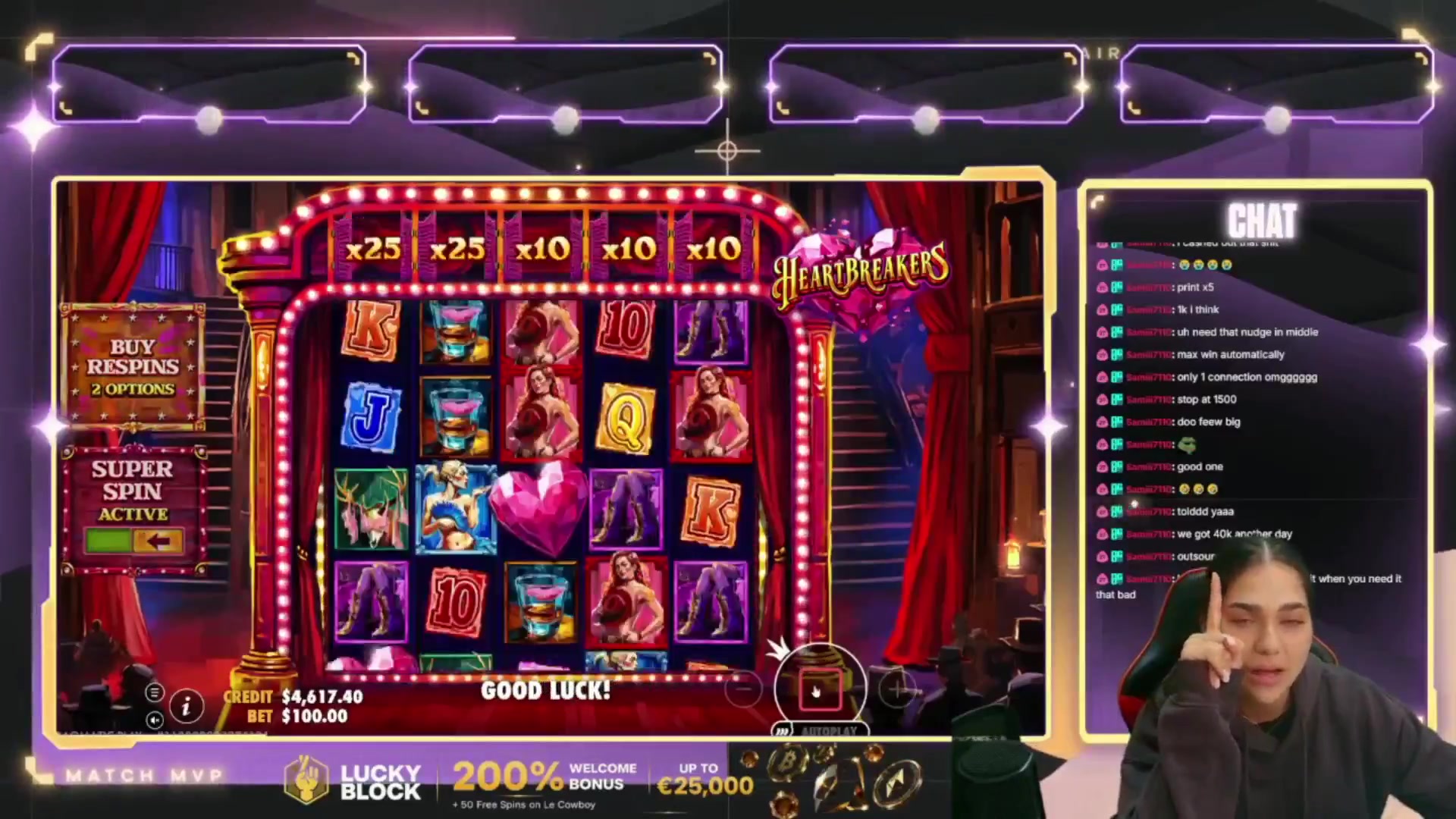 Heartbreakers: $750.00 win (7.5x)