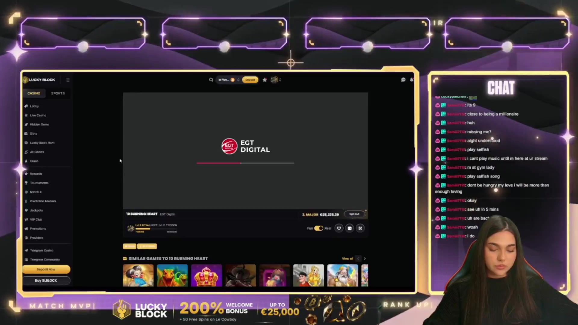 10 Burning Heart: $750.00 win (30x)