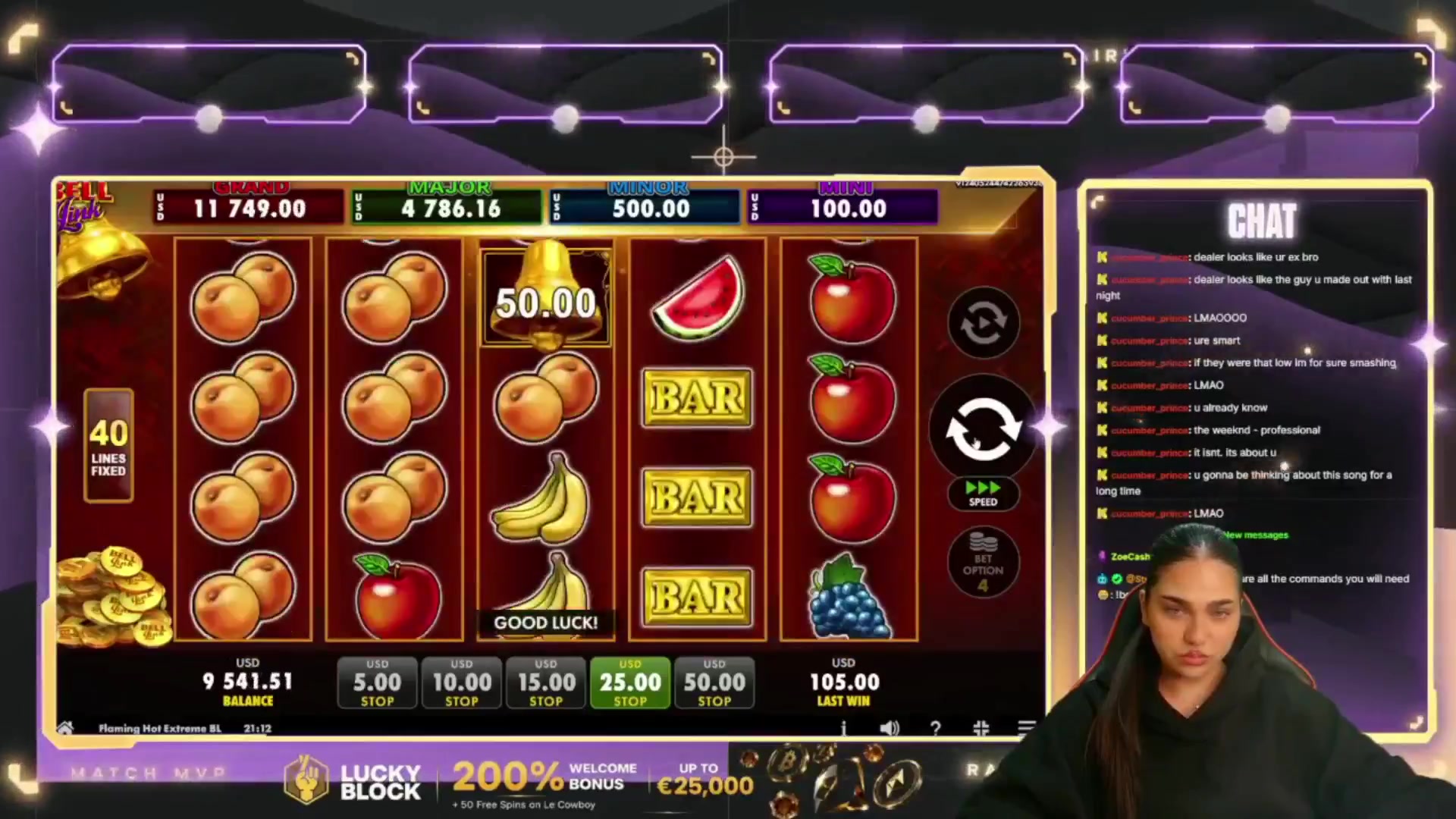 Flaming Hot Extreme Bell Link: $1,140.00 win (114.02x)