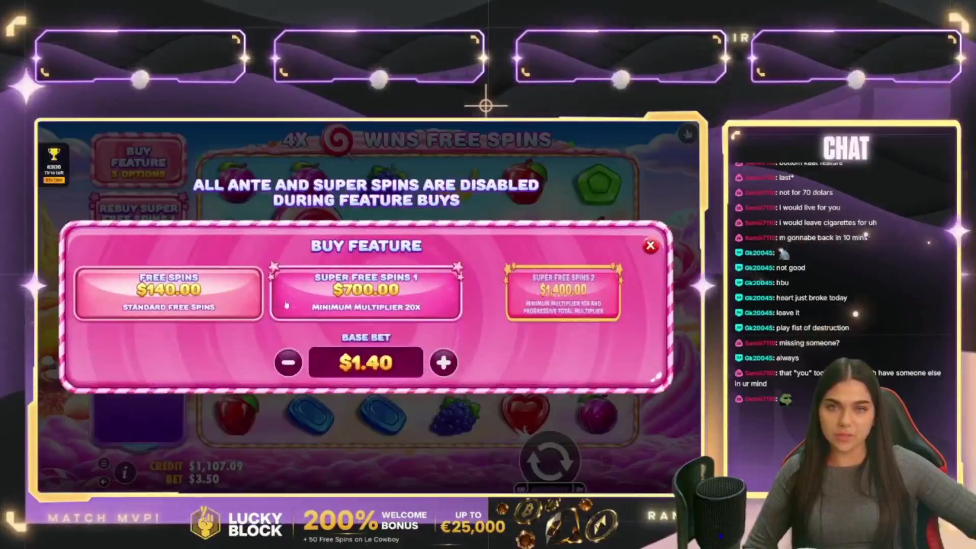Sweet Bonanza 2500: $1,697.43 win (5.66x)