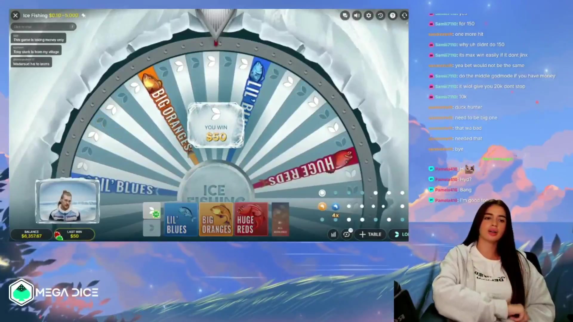 Ice Fishing: $5,625.00 win (45x)