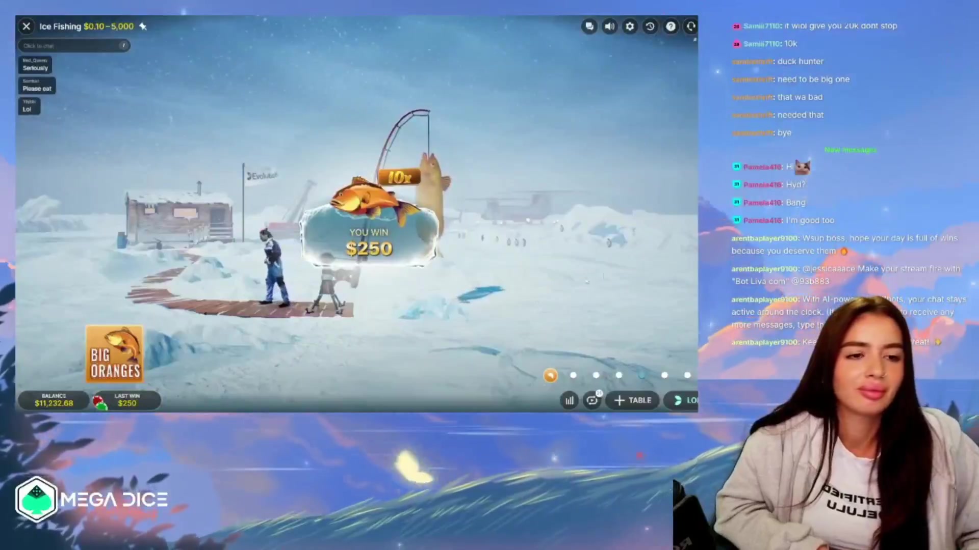 Ice Fishing: $3,570.00 win (23.03x)