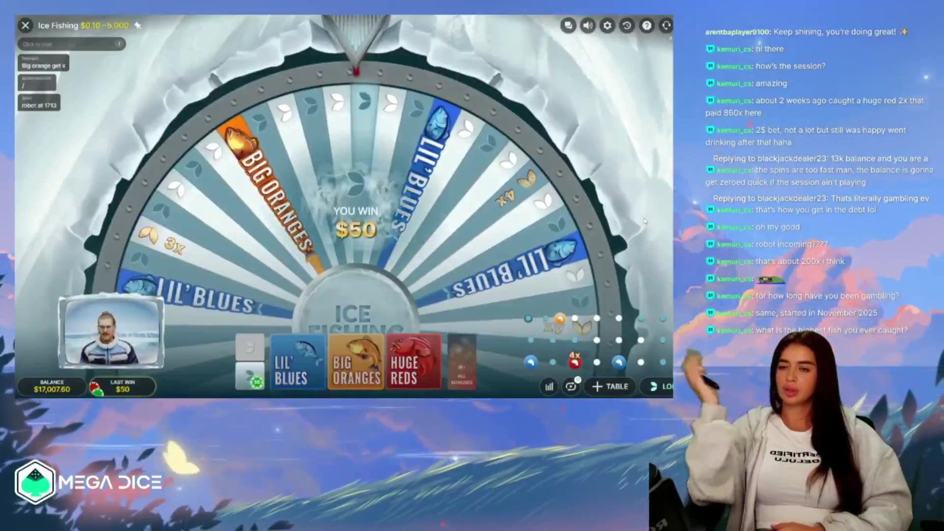 Ice Fishing: $1,600.00 win (9.41x)