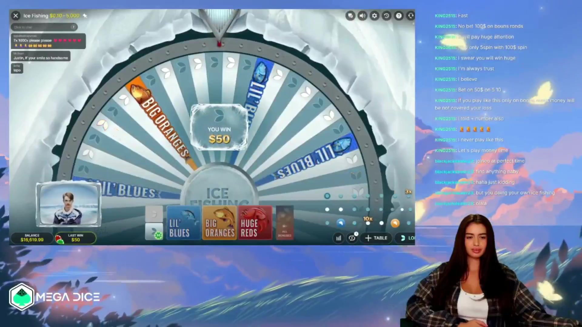 Ice Fishing: $2,760.00 win (19.71x)