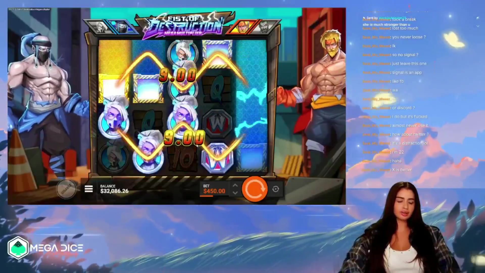 Fist of Destruction Megamultiplier: $6,179.40 win (13.73x)