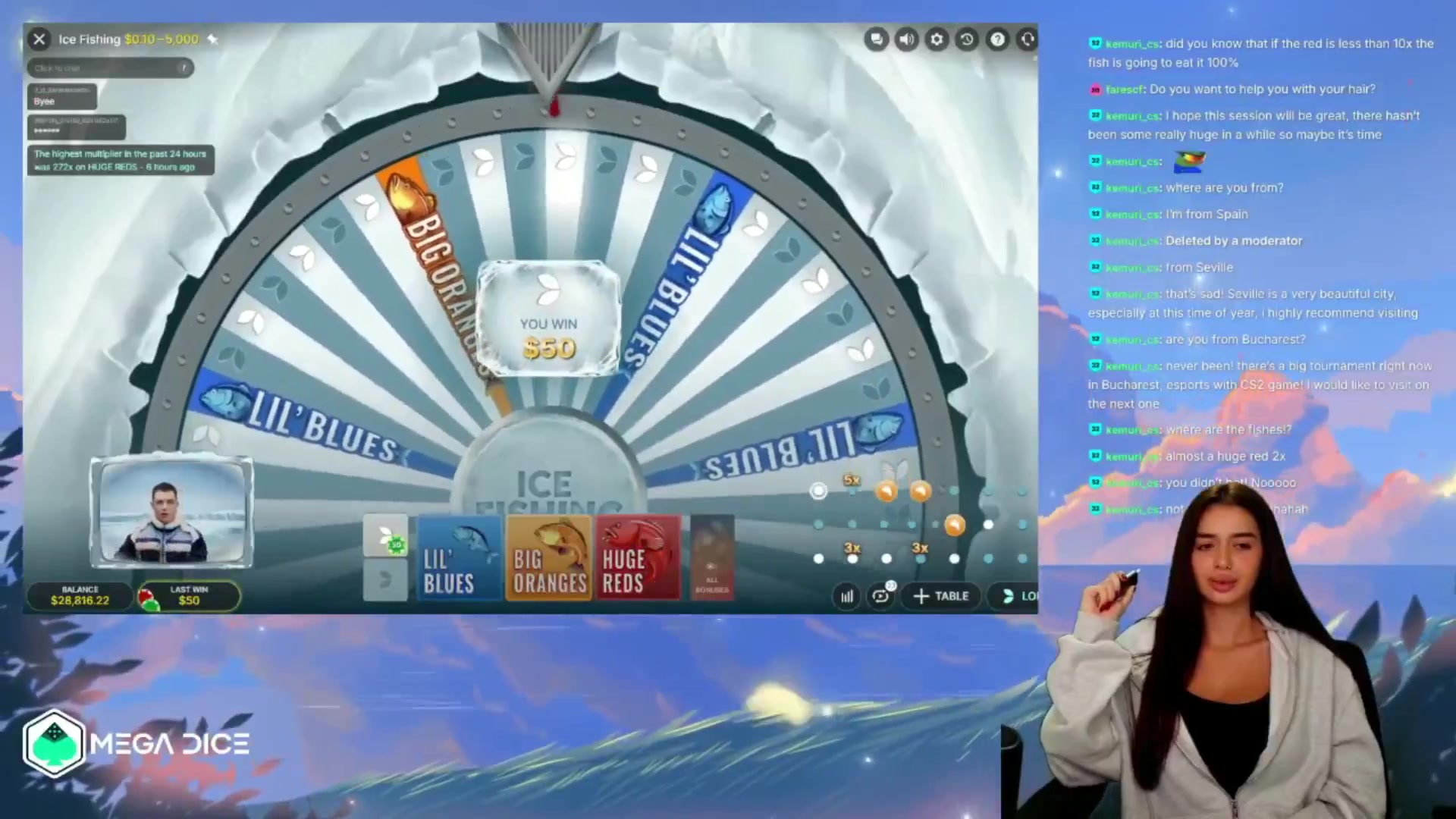 Ice Fishing: $3,960.00 win (18.42x)