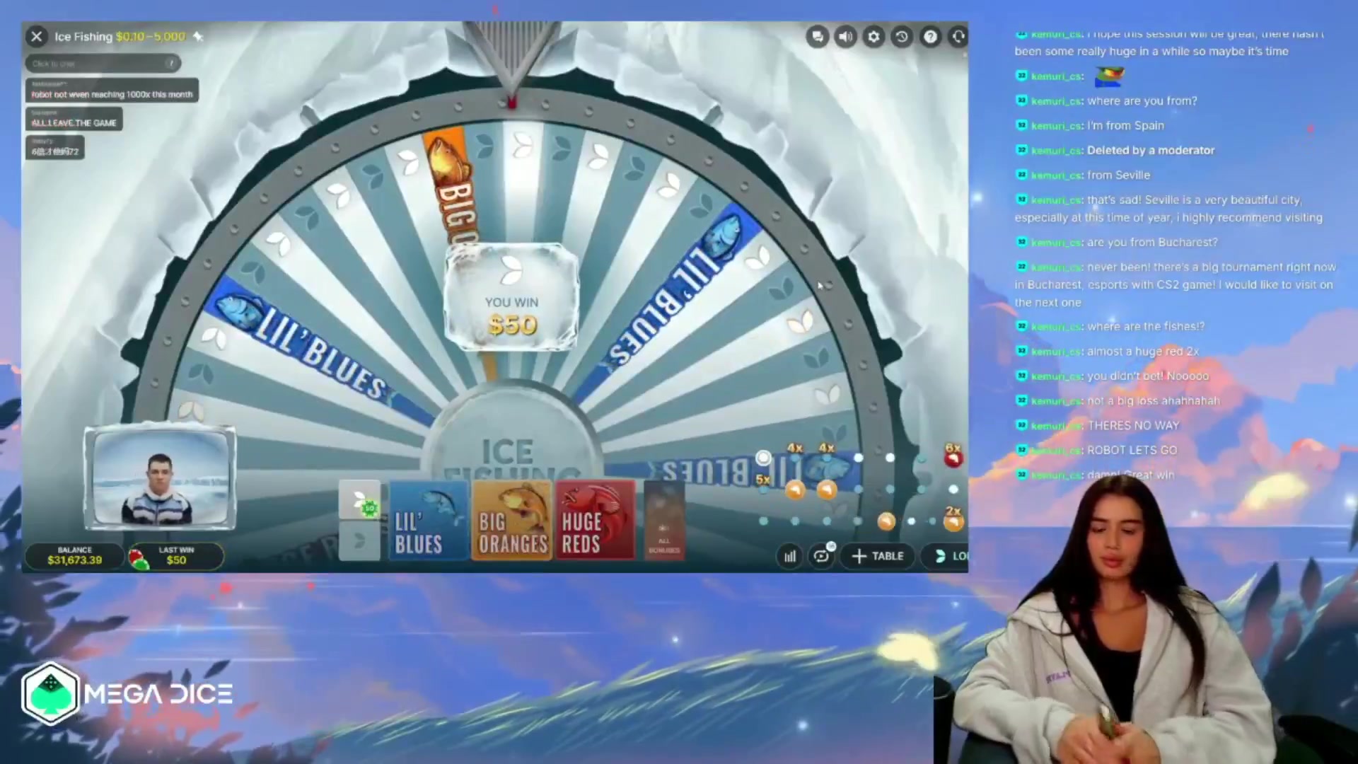 Ice Fishing: $4,785.00 win (22.26x)