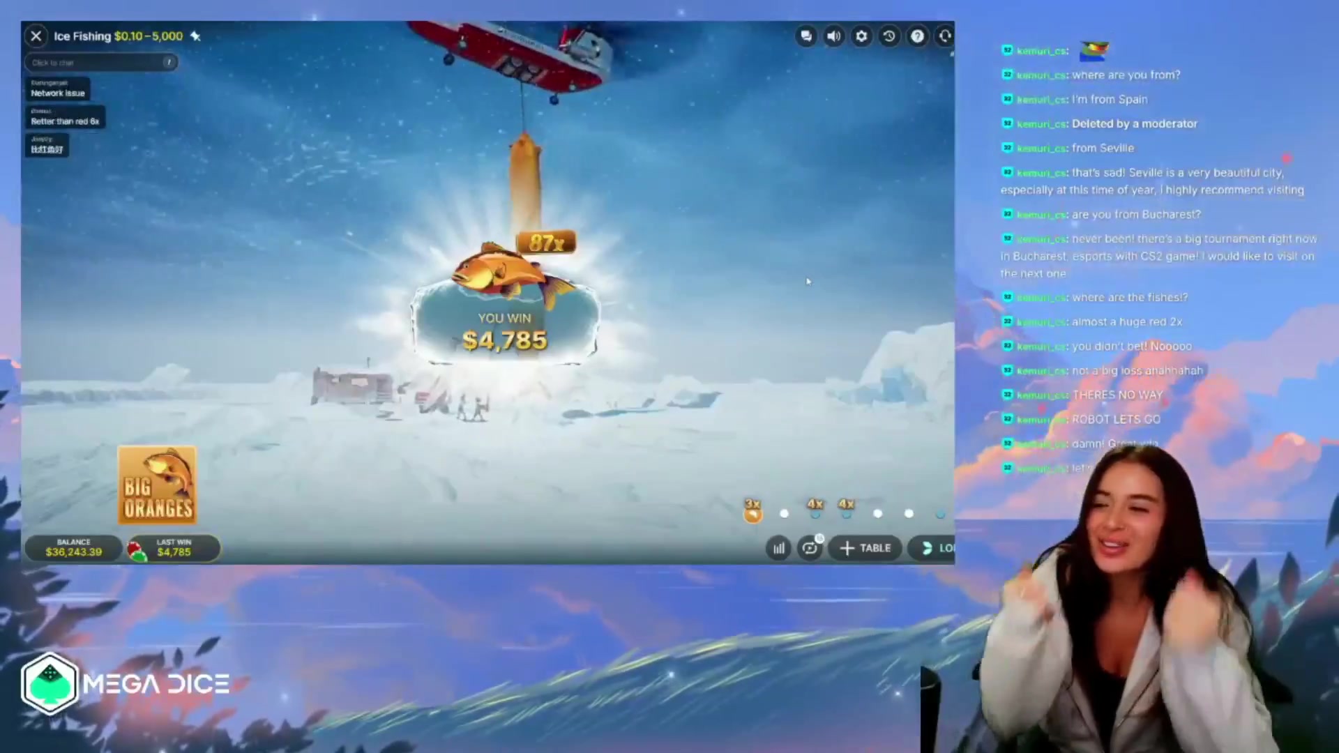 Ice Fishing: $8,085.00 win (37.6x)