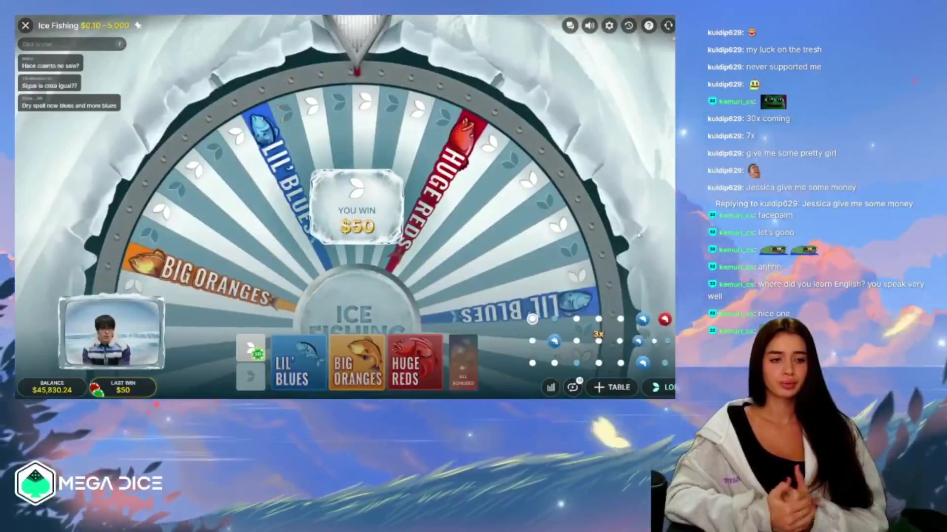 Ice Fishing: $6,480.00 win (22.34x)