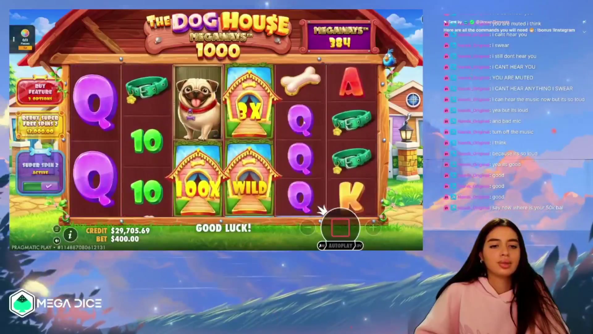The Dog House Megaways 1000: $2,400.00 win (6x)