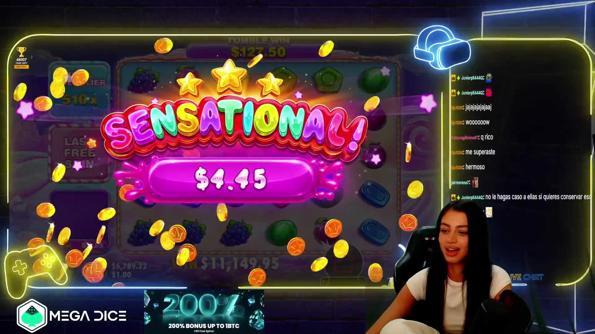 Sweet Bonanza 2500: $11,272.75 win (11.27x)