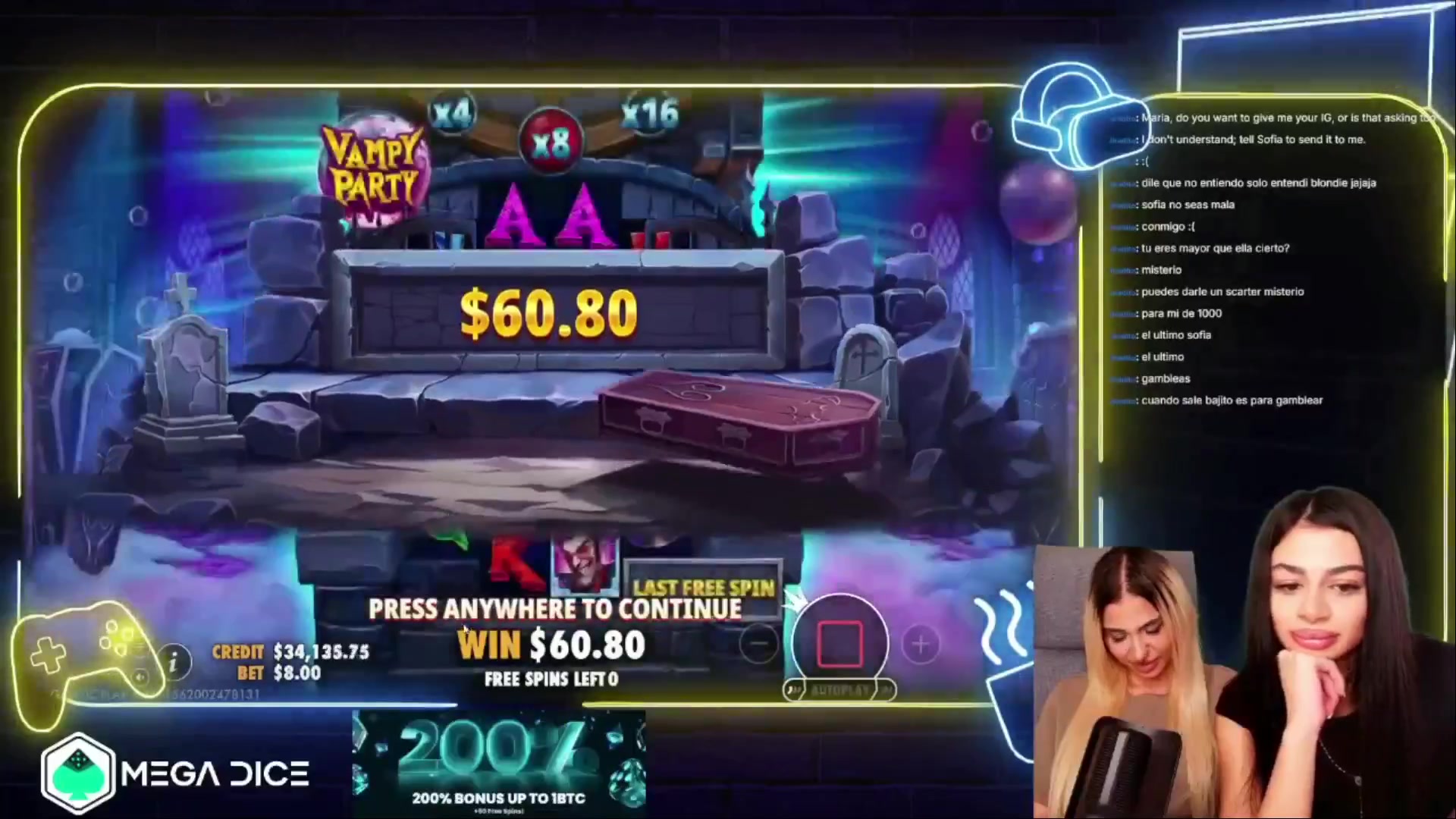 Vampy Party: $9,830.40 win (9.6x)