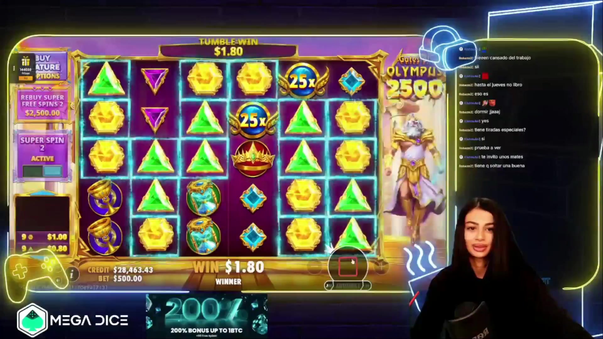 Gates of Olympus 2500: $6,240.00 win (10.4x)